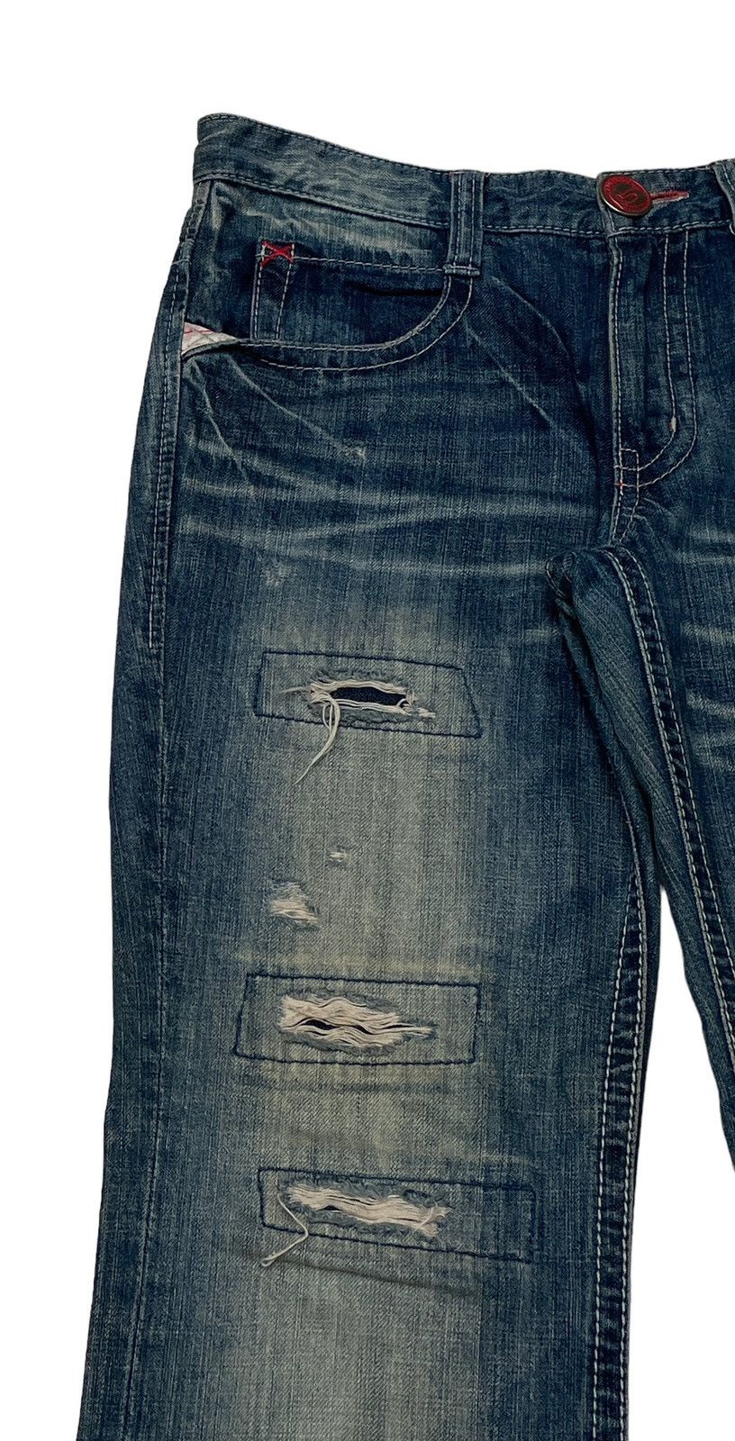 Japanese Brand × Vintage Vintage Japanese Brand Rush Hour Ripped Jeans 2000s Size US 31 - 4 Thumbnail
