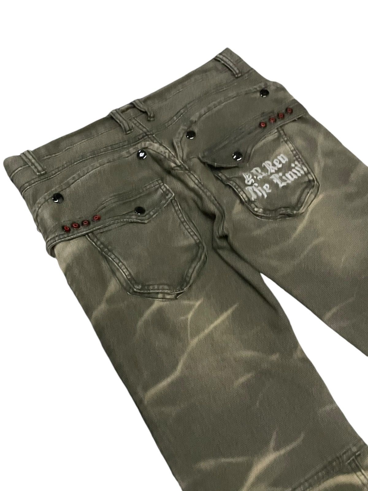BUFFALO BOBS × GOSTAR DE FUGA × Hysteric Glamour Japanese Brand Panelled Claw Mark Whiskers Cargo Pants Size US 30 / EU 46 - 14 Thumbnail