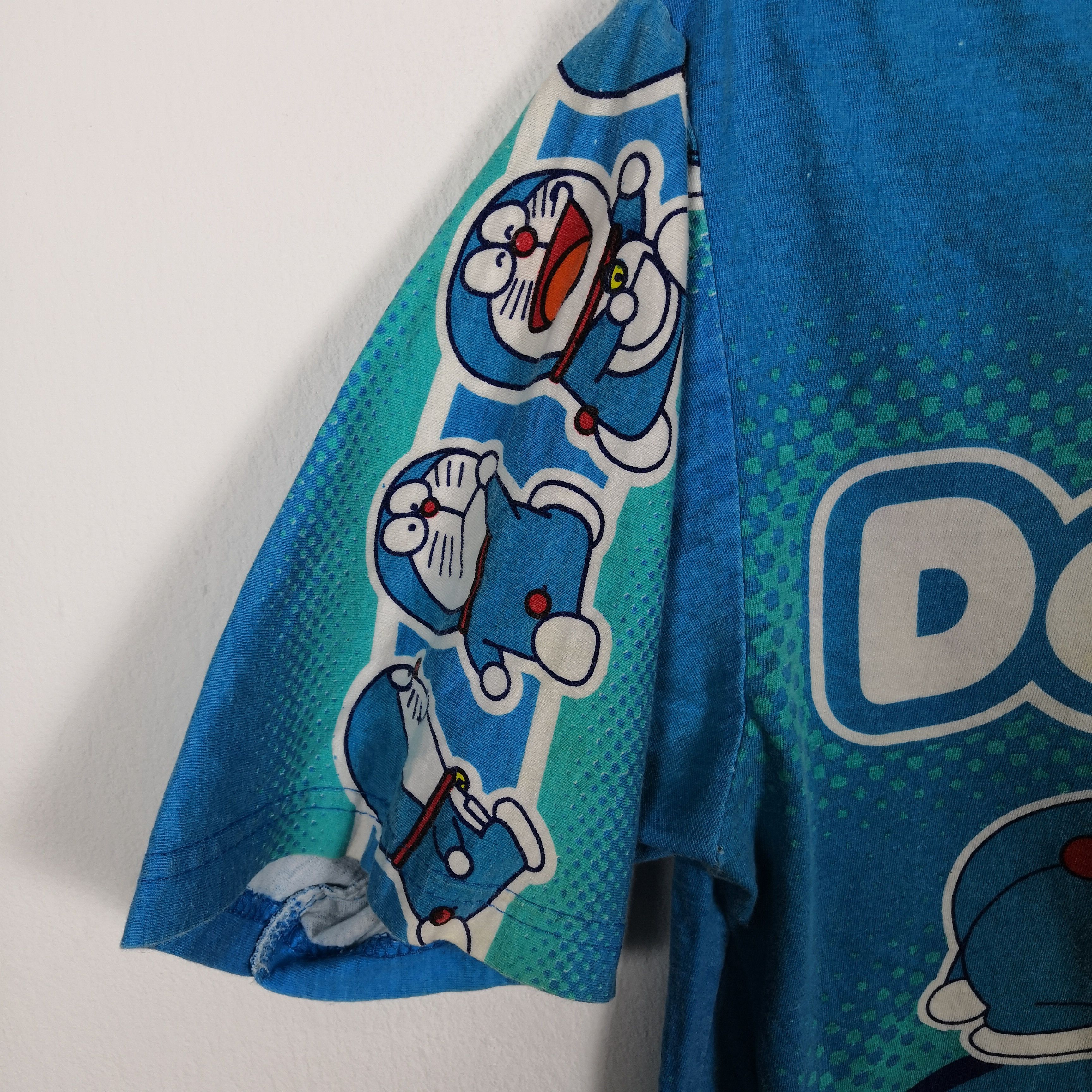 Anime Vintage 90s Doraemon T-Shirt Japanese Cartoon 56789 Size S / US 4 / IT 40 - 6 Thumbnail