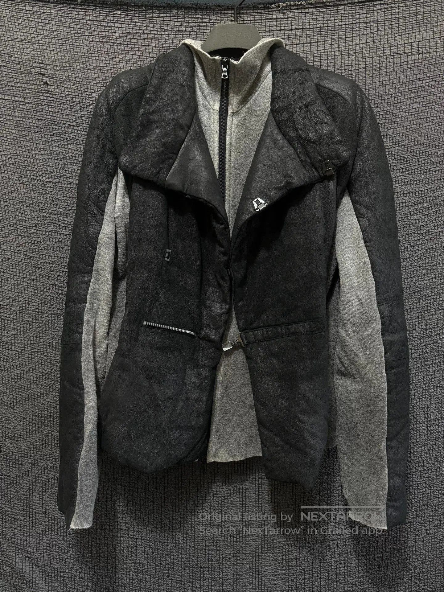 Lumen Et Umbra black leather high collar jacket. Size US L / EU 52-54 / 3 - 3 Thumbnail