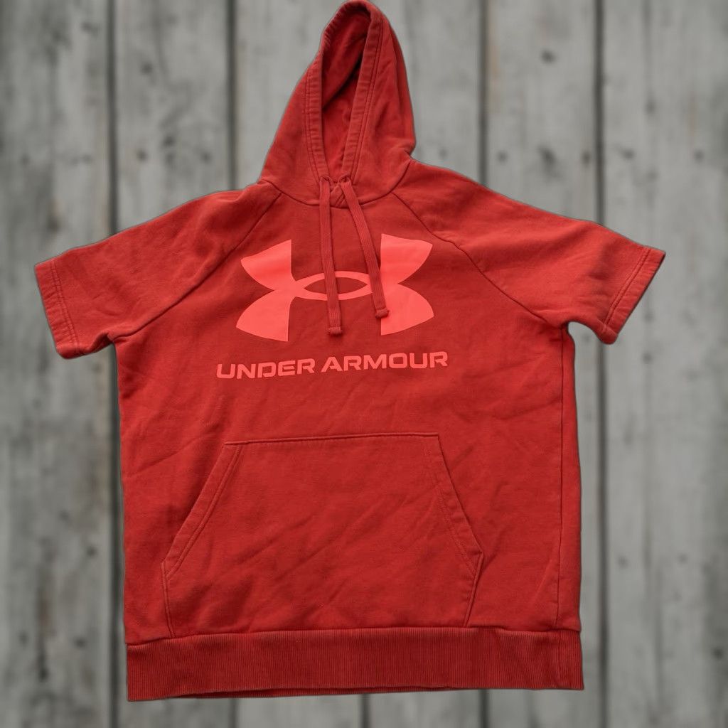 Under Armour Under Armour Hoodie Short Sleeve Logo Mens Sz M Orange Pullover Hooded Size US M / EU 48-50 / 2 - 1 Thumbnail