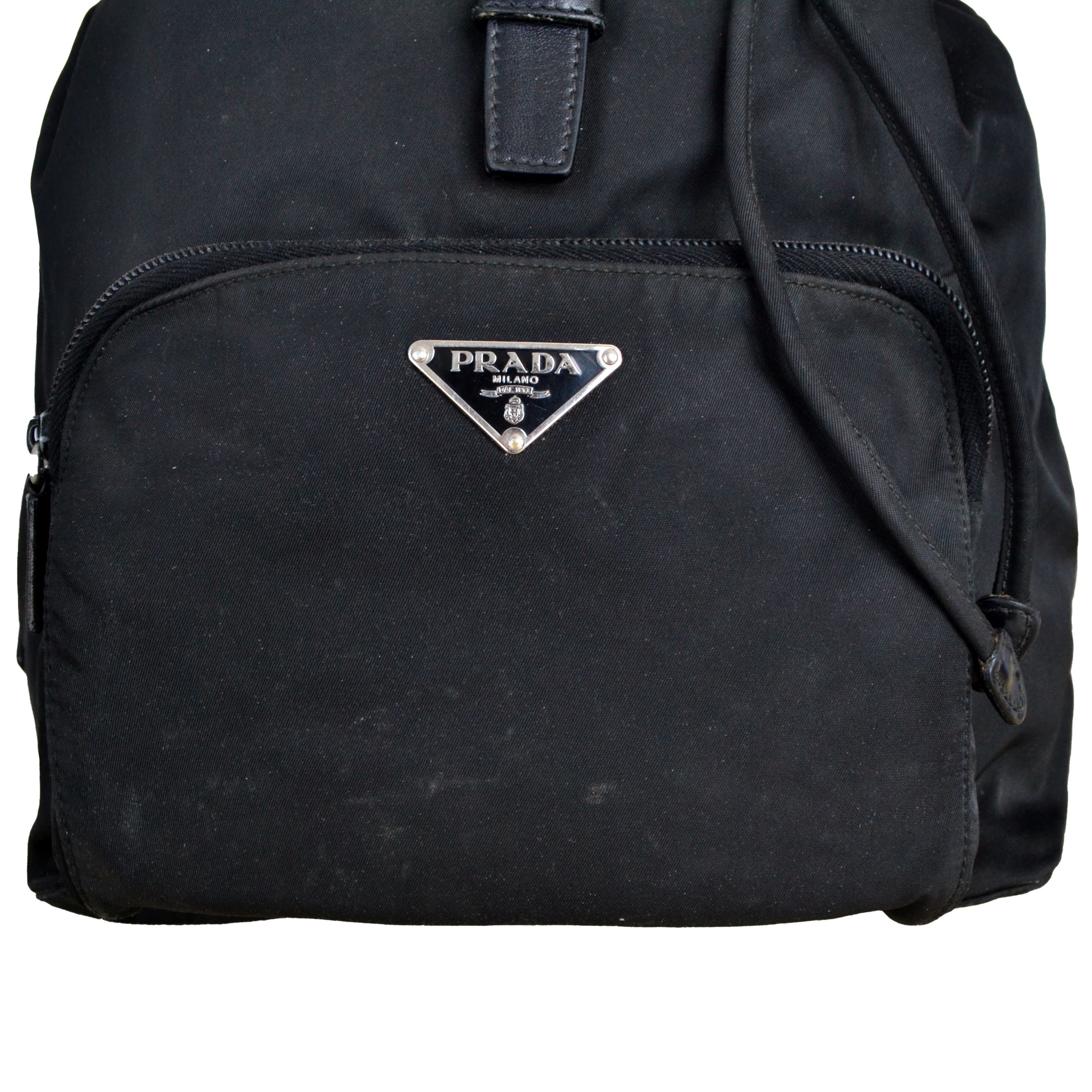 Prada PRADA Backpack Bag Sport Nylon Leather Black Pockets Size ONE SIZE - 3 Thumbnail
