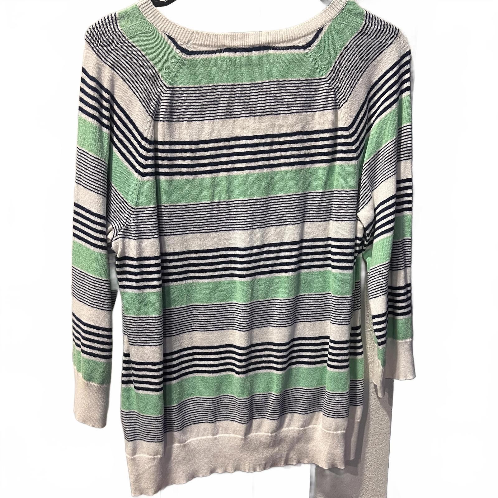 Other Liz Claiborne Women's XL Cotton Striped Sweater Size XL / US 12-14 / IT 48-50 - 2 Thumbnail