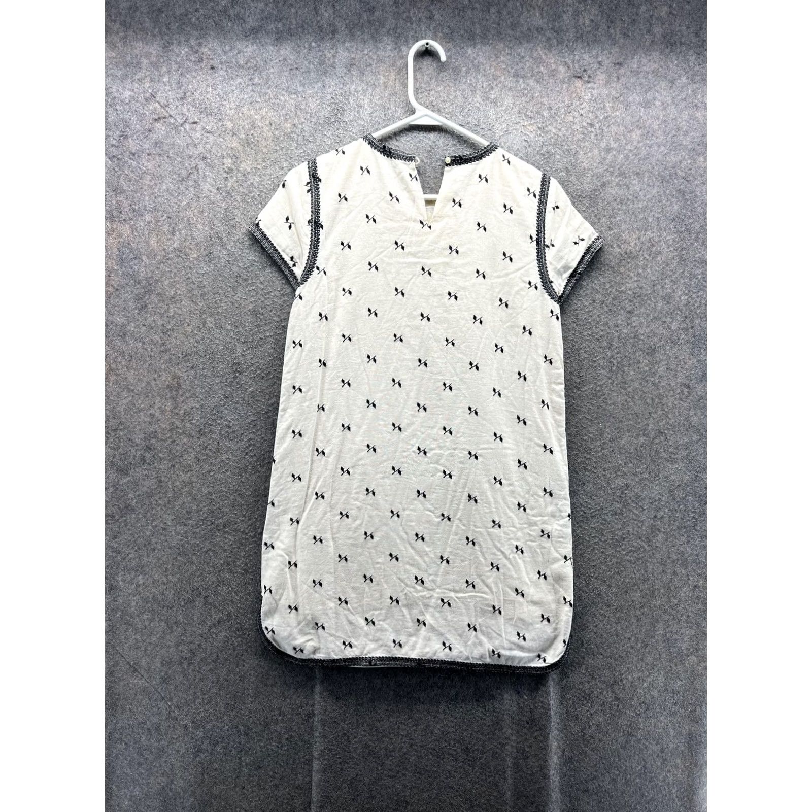 Madewell Madewell Dress Womens XS White Embroidered Geometric Shift T Shirt Short Sleeve Size XS / US 0-2 / IT 36-38 - 6 Thumbnail