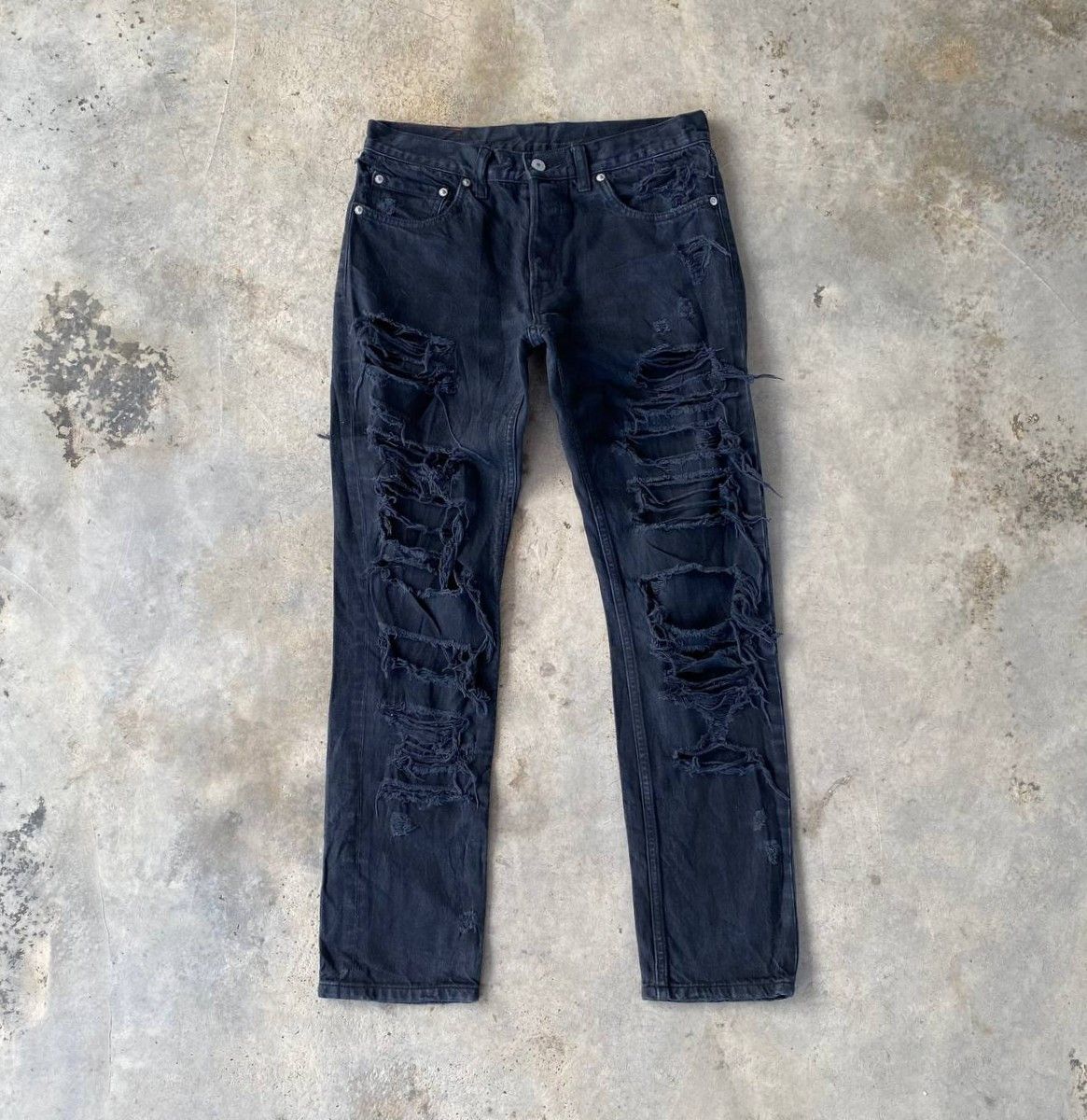 Japanese Brand RNA Slang Inc.By Eiji Okumoto Insane Distressed Denim Grunge Size US 29 - 2 Thumbnail