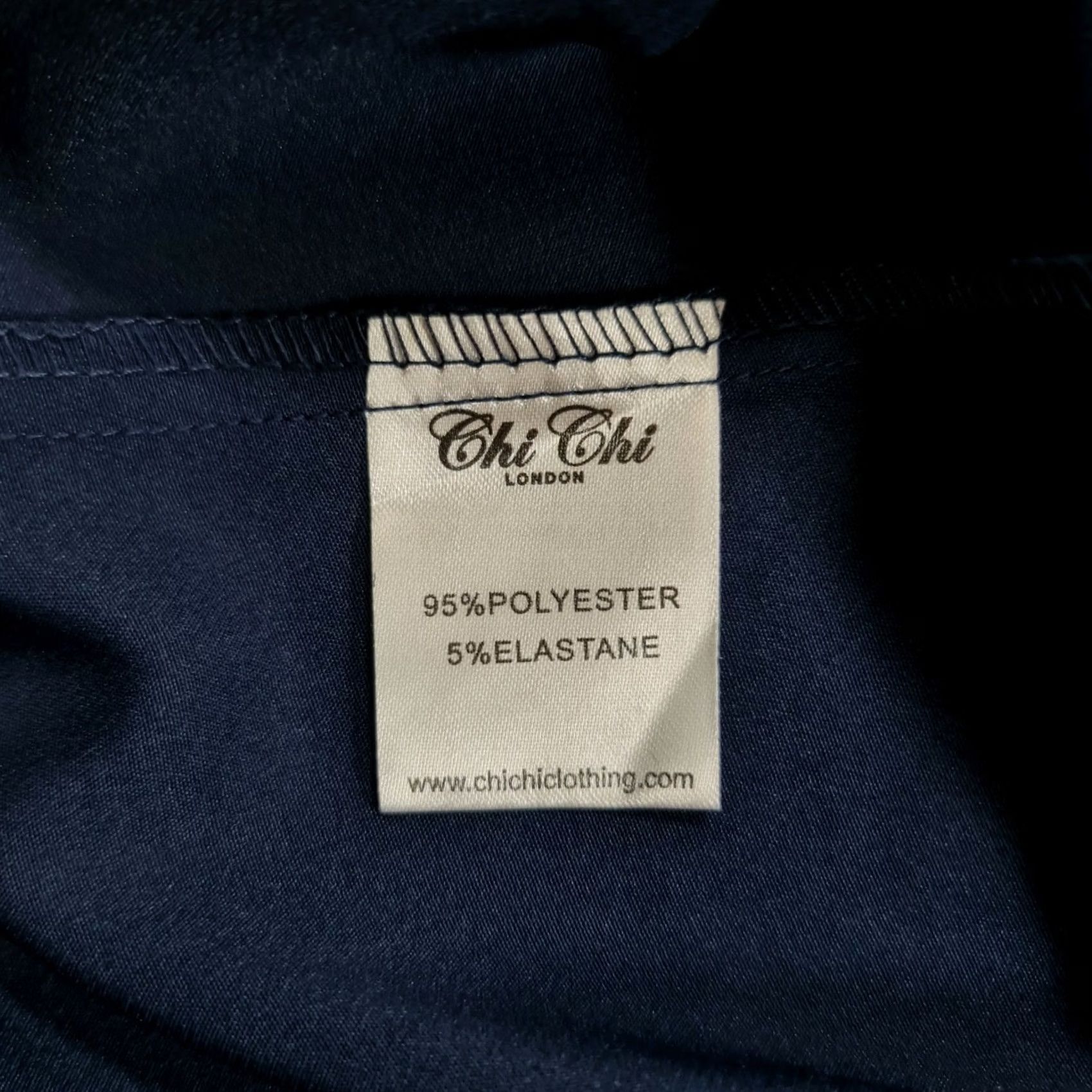 Vintage CHI CHI LONDON Womens Dress Navy Blue 10 One Shoulder Sleeveless A-Line Knee Length Dress Size L / US 10 / IT 46 - 6 Thumbnail