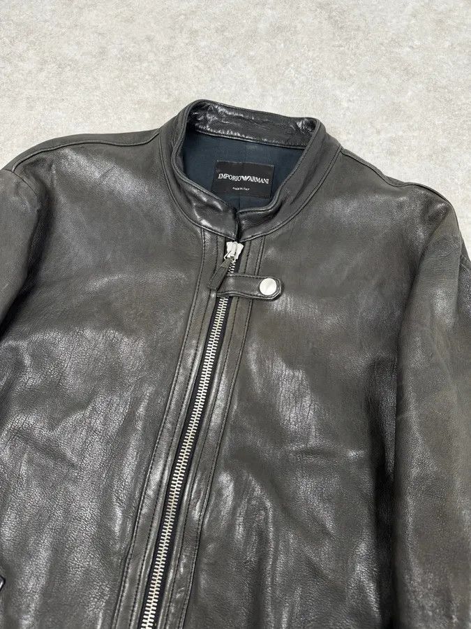Emporio Armani SS2012 Emporio Armani Black Biker Leather Jacket Size US M / EU 48-50 / 2 - 6 Thumbnail