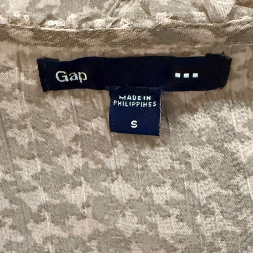 Gap Gap Women's Beige Houndstooth Ruffle Blouse Size Small Size S / US 4 / IT 40 - 6 Thumbnail