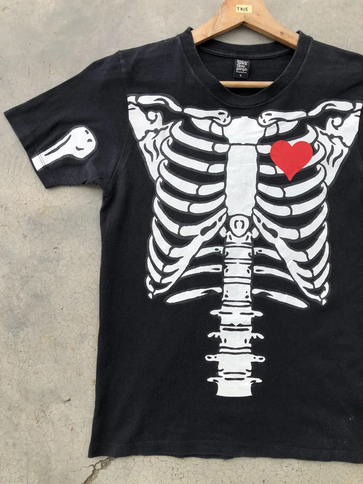 Ambush Design × Japanese Brand Faded Black Skeleton/Skull Punk Short Sleeve Shirt Size US S / EU 44-46 / 1 - 3 Thumbnail