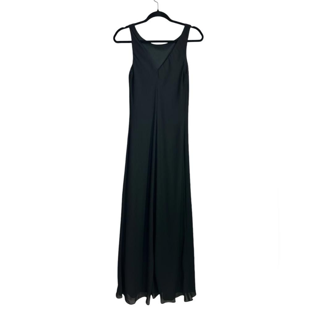 Designer Onyx Nite l Vintage 1990 High Black Maxi Dress Gown Size 6 Size M / US 6-8 / IT 42-44 - 2 Thumbnail