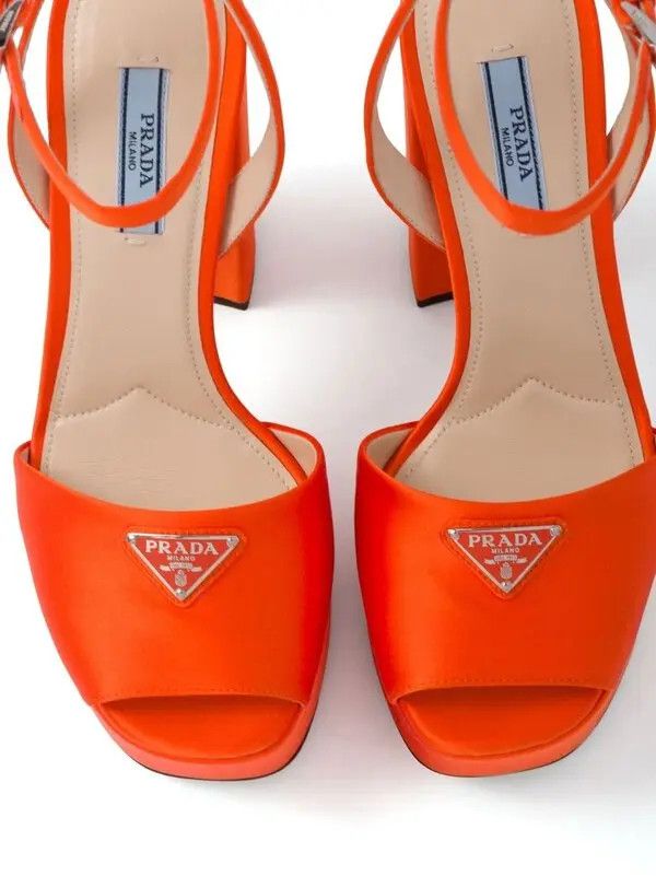 Prada o1la1rc1a0724 Heeled Sandals in Orange Size US 7 / IT 37 - 5 Thumbnail
