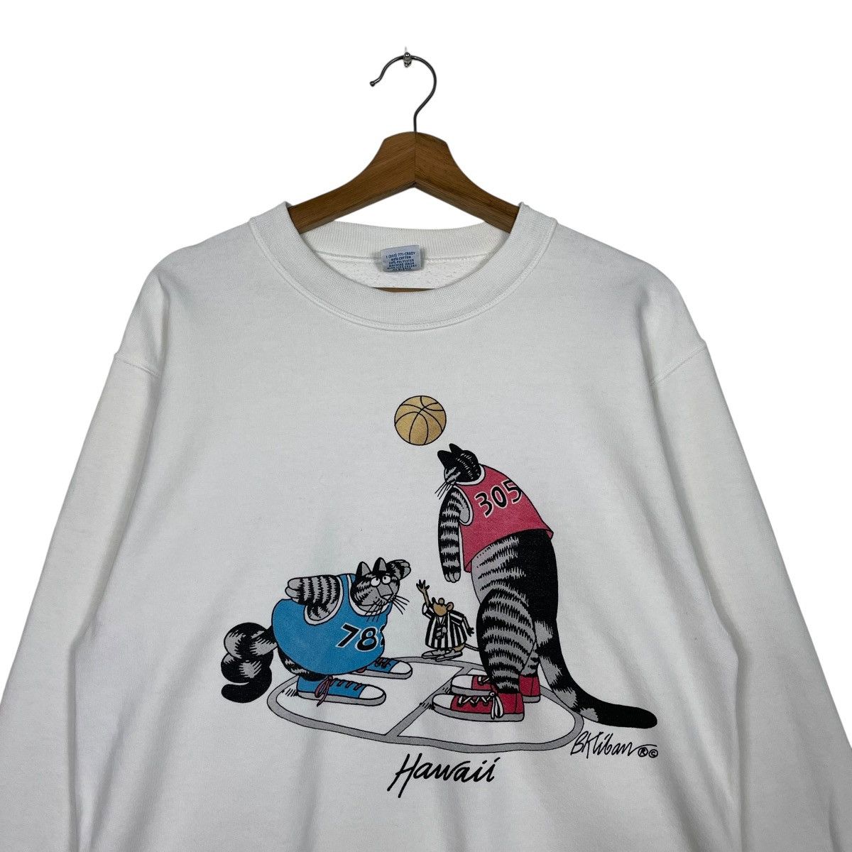 Vintage Vintage Hawaii B. Kliban Basketball Cat Sweatshirt Size US XS / EU 42 / 0 - 2 Thumbnail