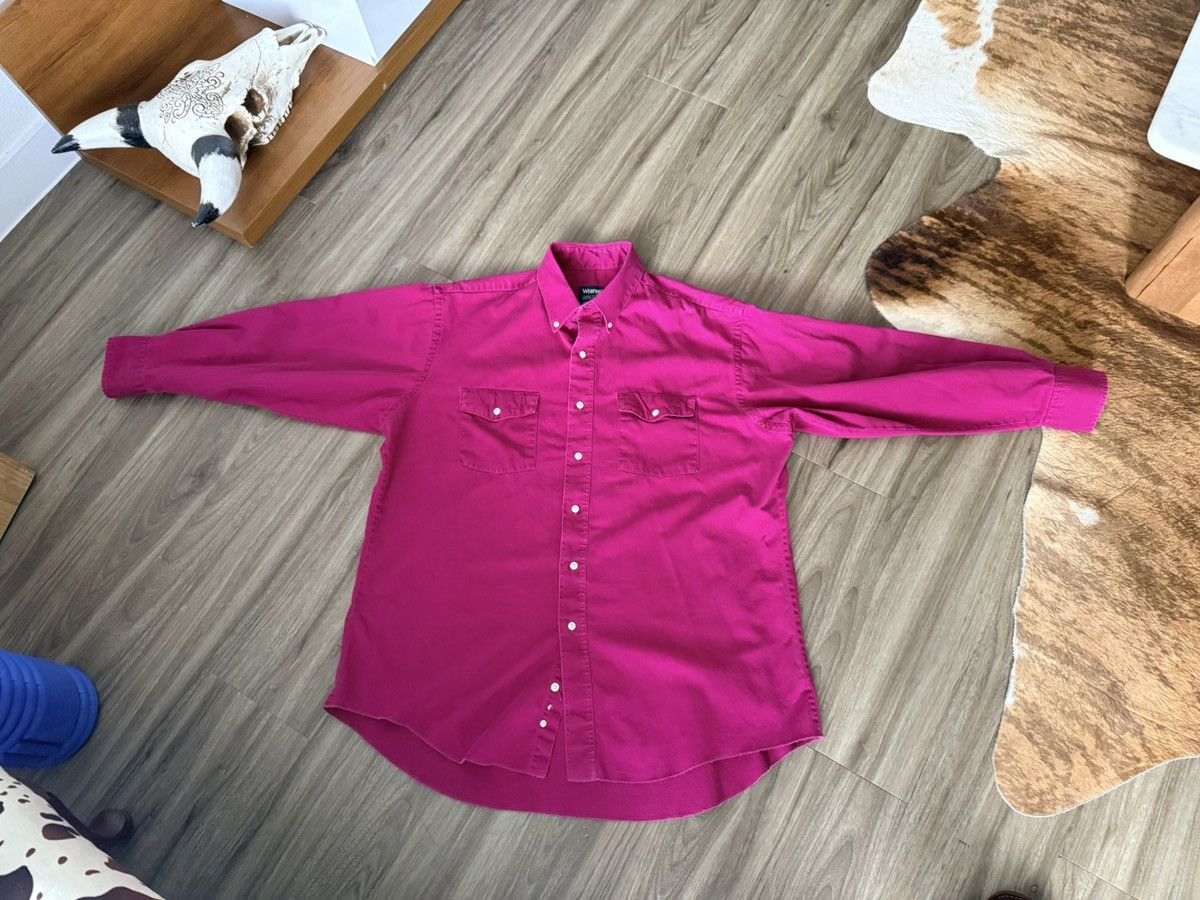 Wrangler Vintage Wrangler Cowboy Cut Shirt Pink 17-34 Size US L / EU 52-54 / 3 - 1 Thumbnail