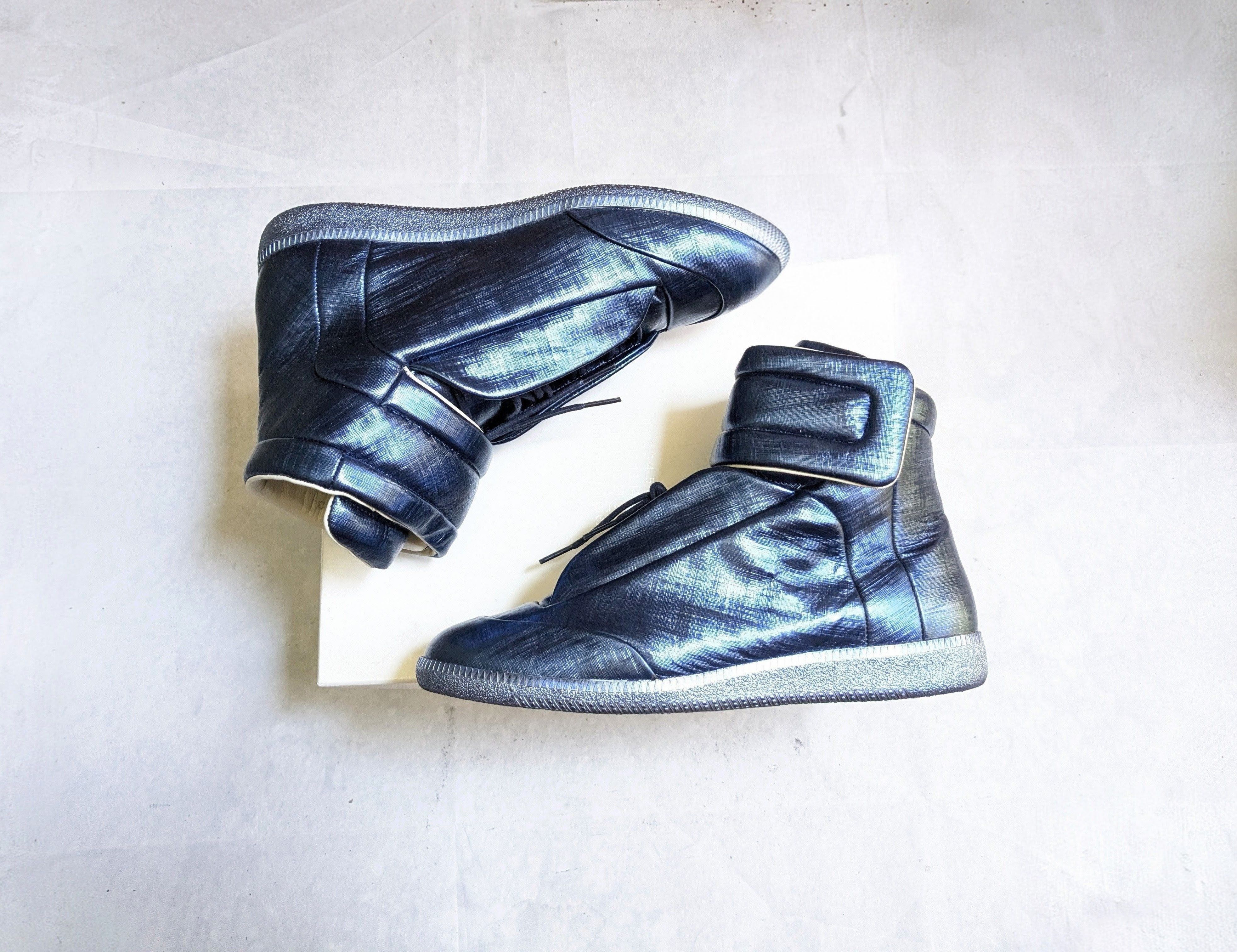 Maison Margiela Future Metallic Blue 10 43 High Leather