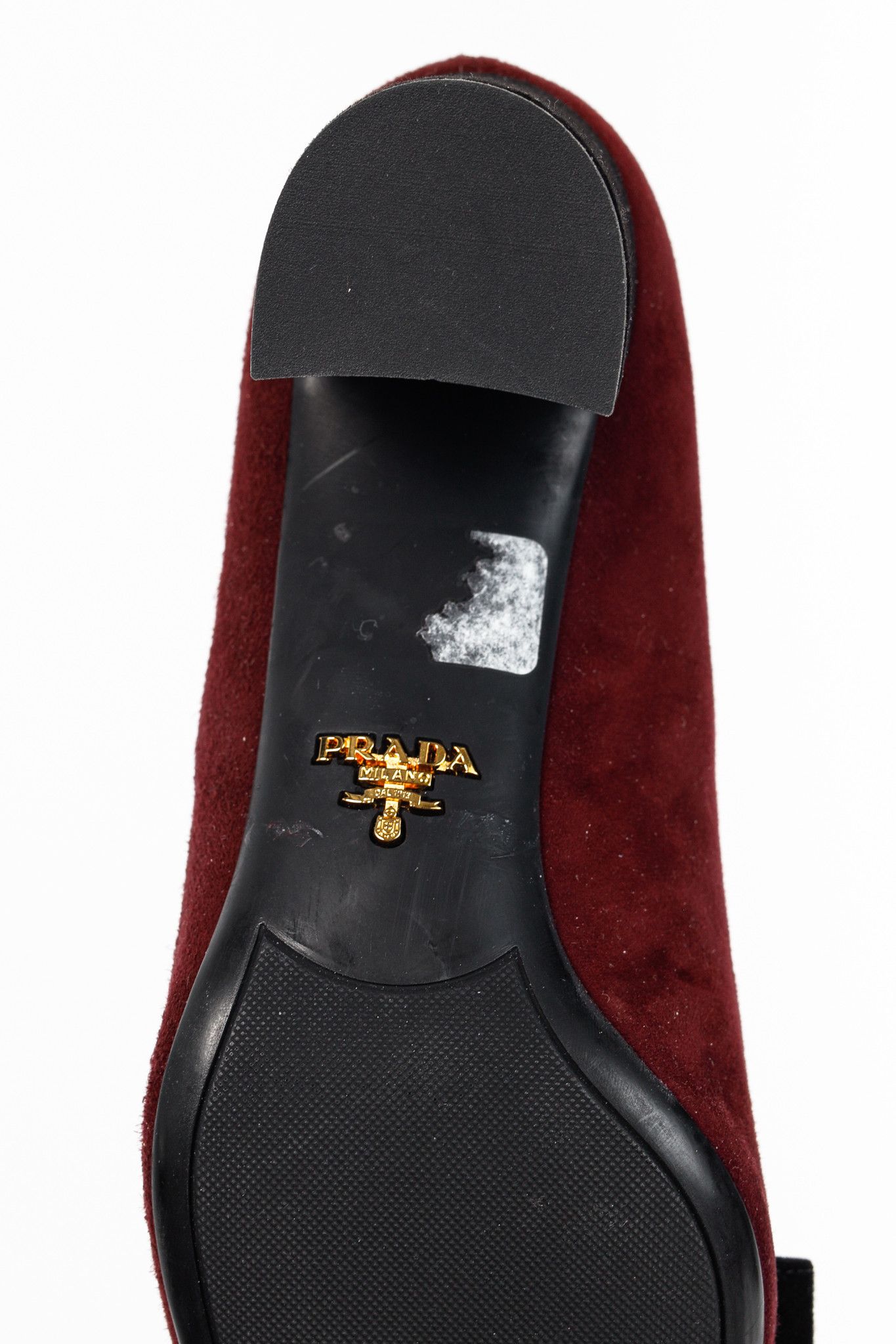 Prada Granato & Nero Suede Bow Pointed-Toe Pumps