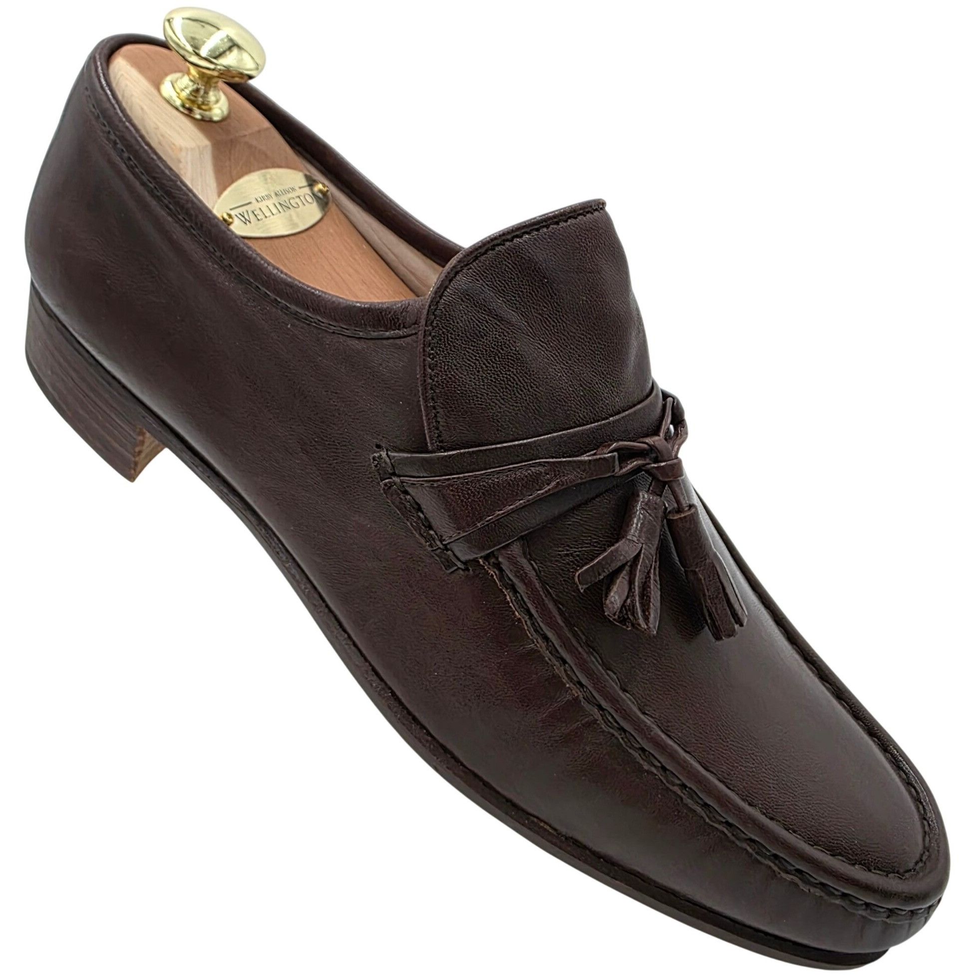 Bally NEW Vintage Bally Ziggi Brown Leather Tassel Loafers Mens 9M Size US 9 / EU 42 - 1 Thumbnail