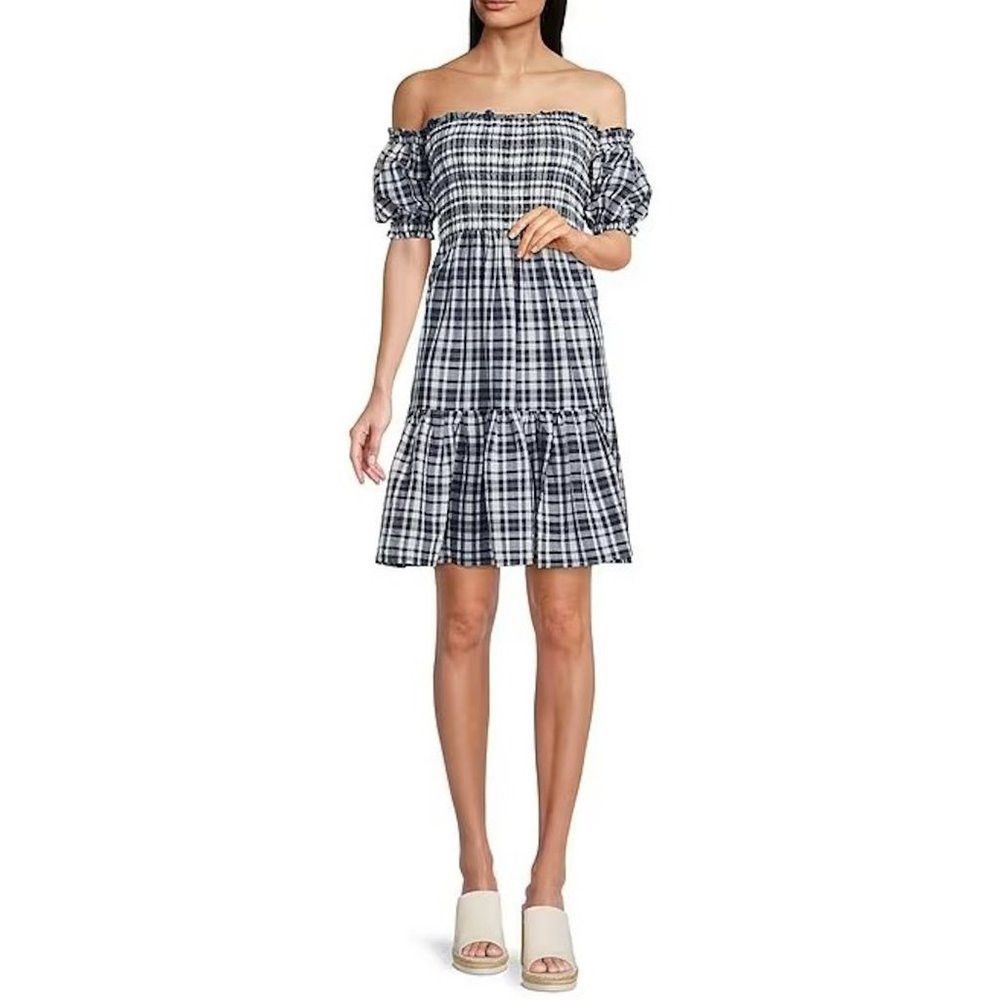 Tommy Hilfiger NWT New $119 Tommy Hilfiger Smocked Off Shoulder Puff Sleev Size XL / US 12-14 / IT 48-50 - 1 Thumbnail