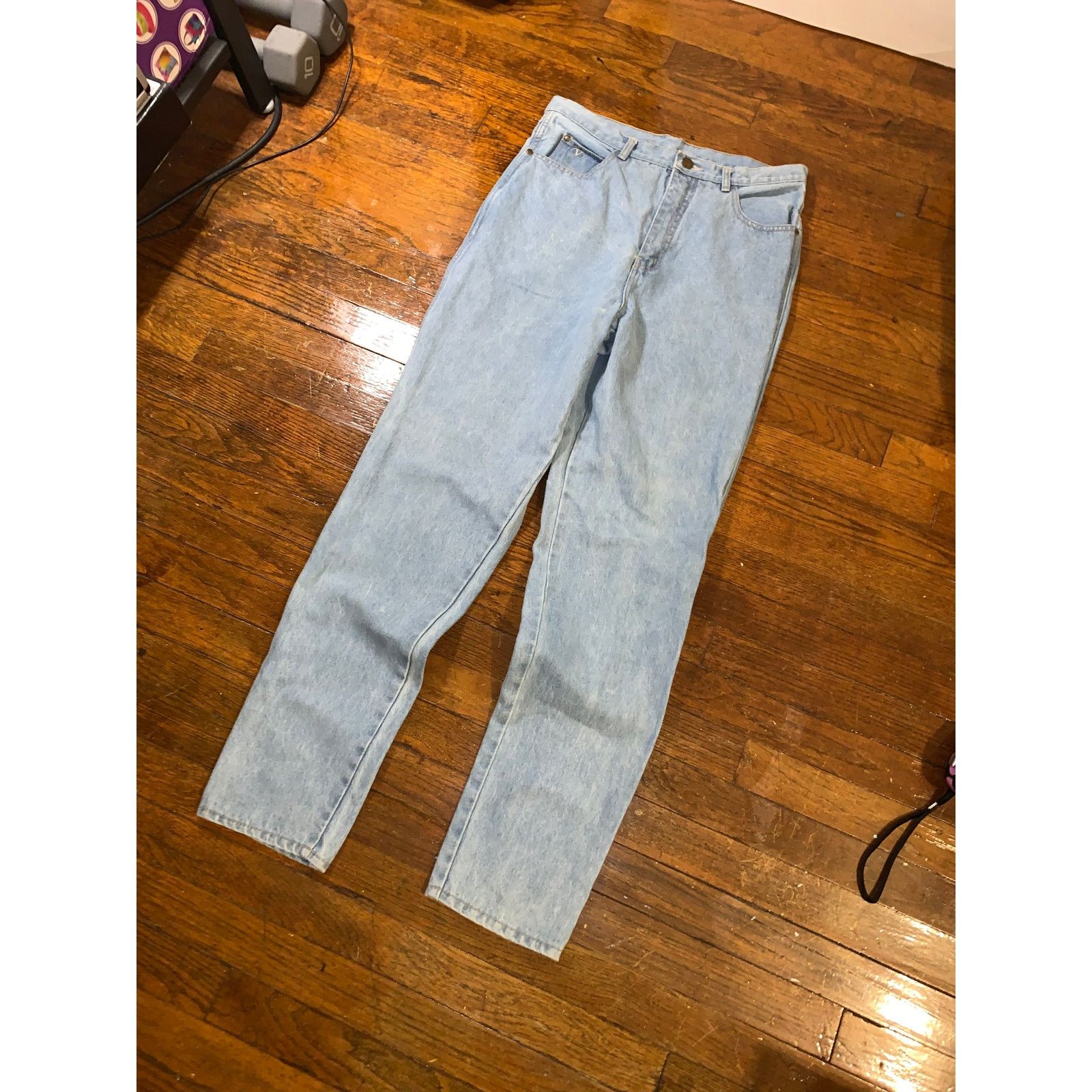 Valentino × Vintage Valentino Jeans High Waisted Mom Jeans Light Wash Size 12 Size 34" / US 12 / IT 48 - 2 Thumbnail