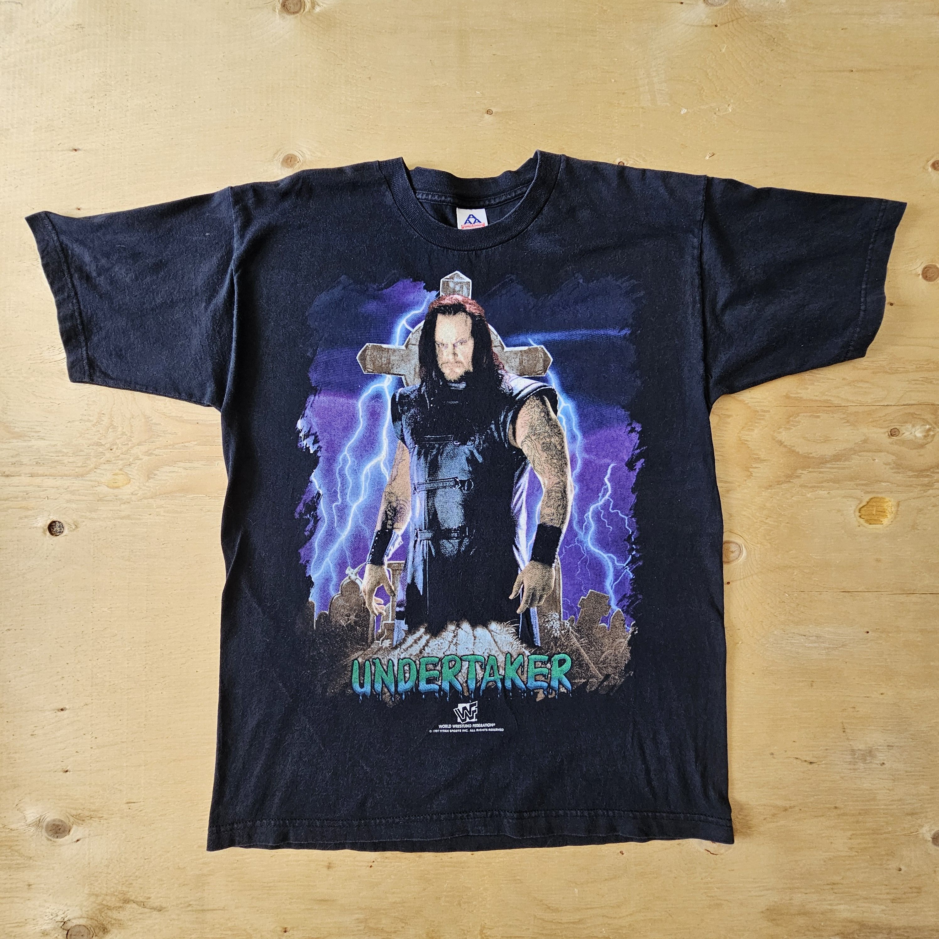 WWE × WWF Vintage 1997 WWF The Undertaker wrestling tee shirt Size US L / EU 52-54 / 3 - 1 Thumbnail
