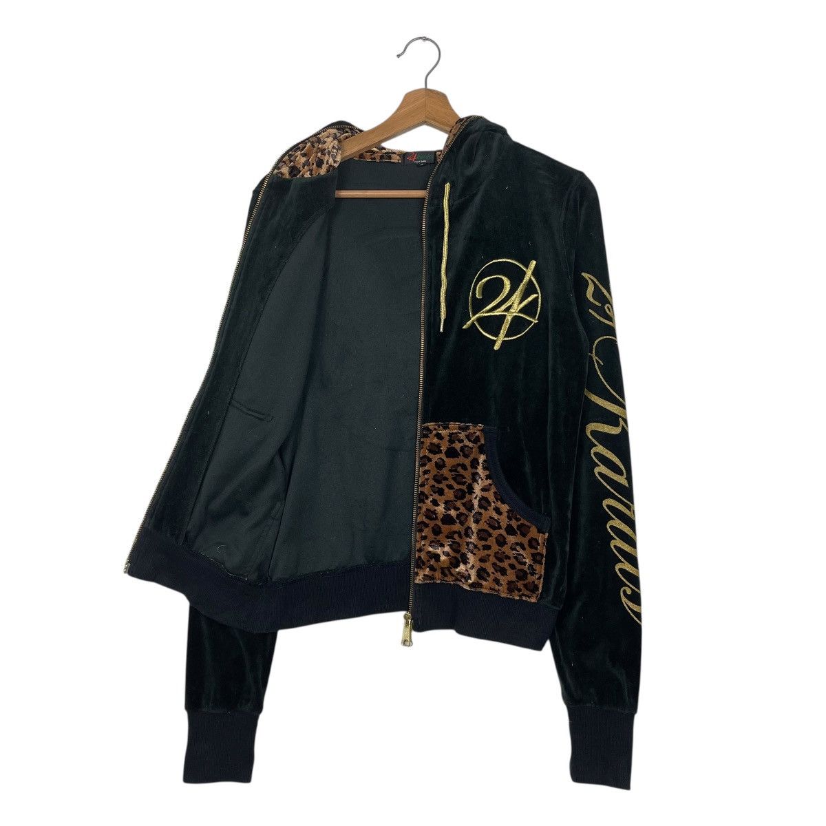 Japanese Brand 24 Karats Digger Big Logo Zipper Velvet Hoodie Size Small Size US S / EU 44-46 / 1 - 10 Thumbnail
