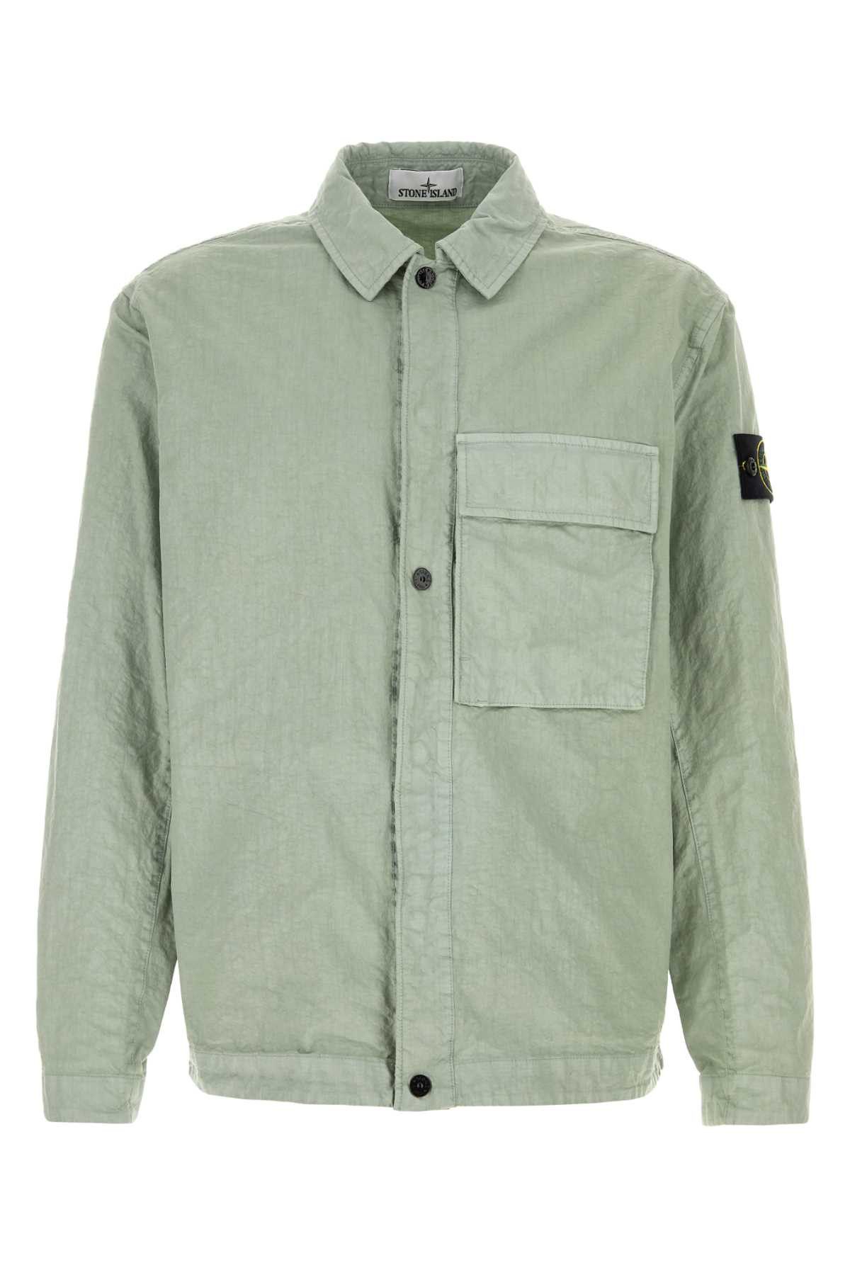 Stone Island Sage Green Nylon Shirt Size US M / EU 48-50 / 2 - 1 Thumbnail