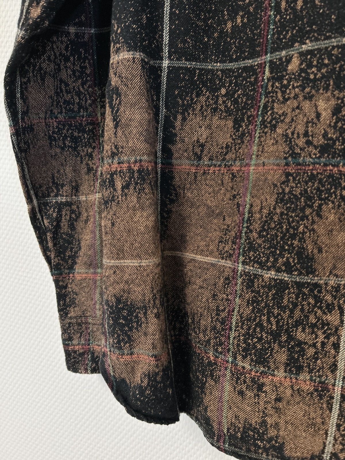 Saint Laurent Paris FW2018 Bleached Plaid Wool Flannel Shirt Size US L / EU 52-54 / 3 - 10 Thumbnail