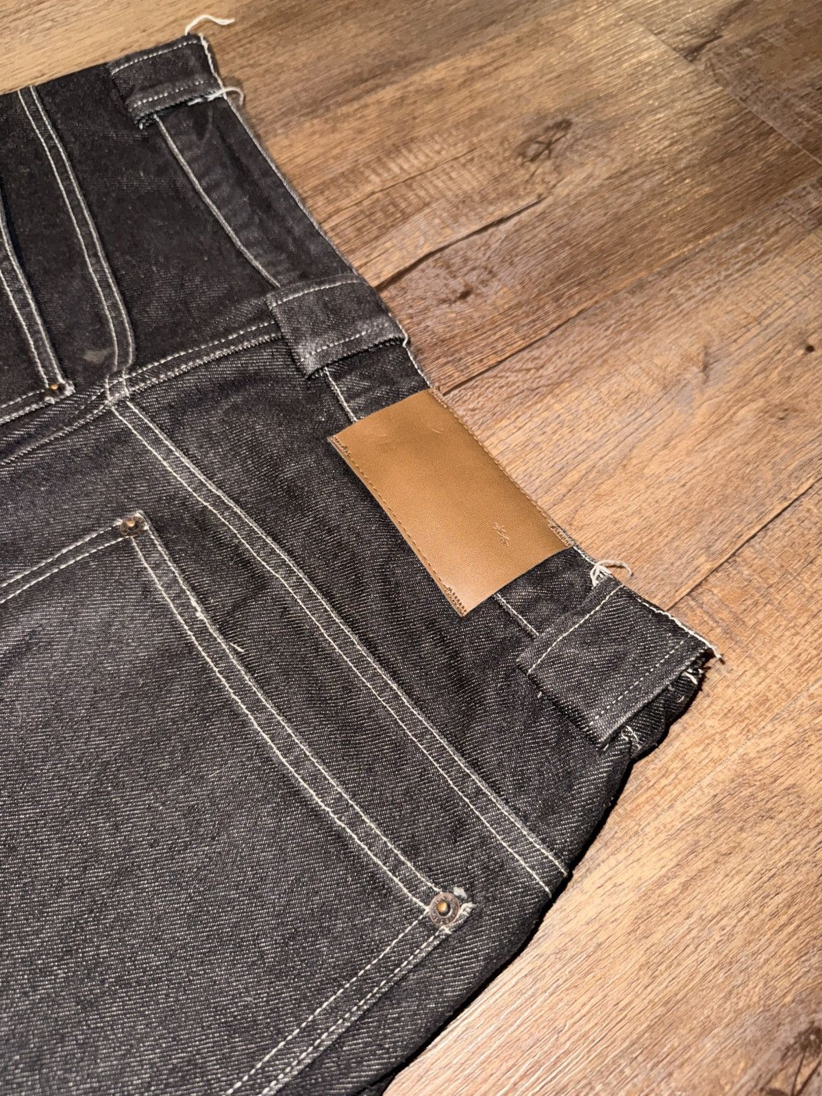 Other Blank Wide Leg Drawstring Jeans | Black Denim | 30x30 Size US 30 / EU 46 - 3 Thumbnail
