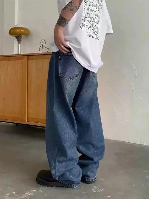 Japanese Brand × Jean Retro washed distressed heavyweight wide leg jeans Size US 32 / EU 48 - 3 Thumbnail