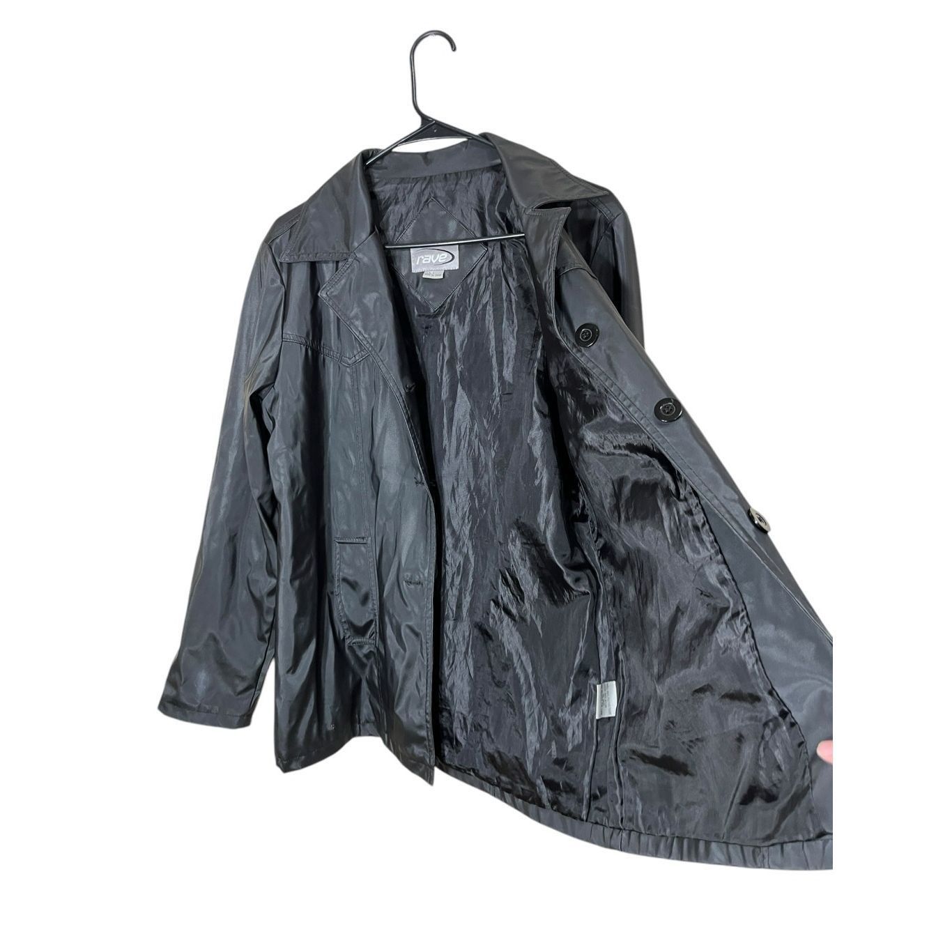 Other Vintage Rave 90s Y2K Shiny Black Coat Size Large Size L / US 10 / IT 46 - 6 Thumbnail