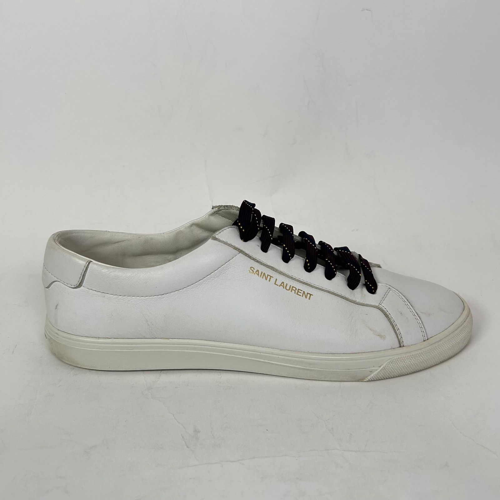 Saint Laurent Paris Saint Laurent White Andy Leather Low-Top Sneaker Size 42 Size US 9 / EU 42 - 1 Thumbnail
