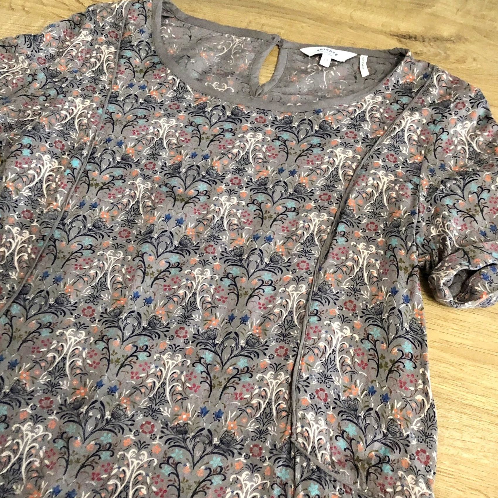 FatFace Fat Face Mini Ruby Morris Print Grey Short Sleeve Womens UK 10 Size 32" / US 10 / IT 46 - 2 Thumbnail