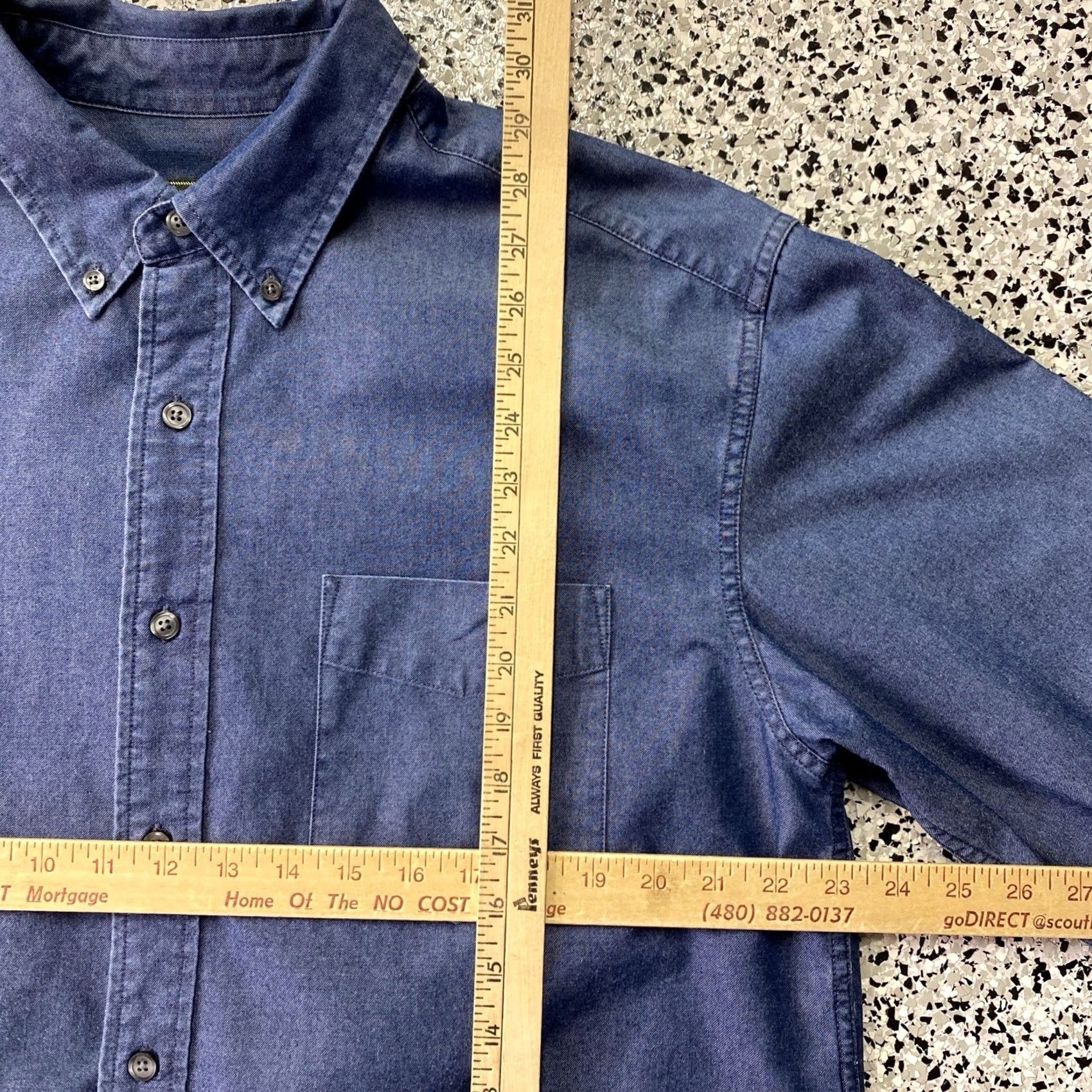 Eddie Bauer VINTAGE Eddie Bauer Denim Work Shirt Mens L Blue Long Sleeve Button Up Cotton Size US L / EU 52-54 / 3 - 2 Thumbnail