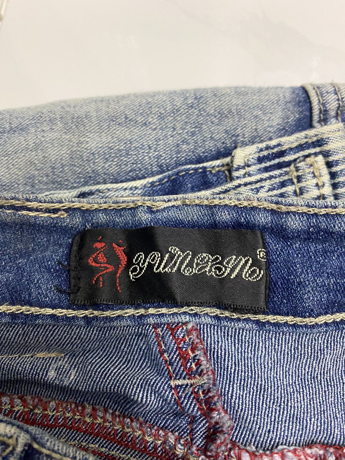 If Six Was Nine 🔥PANTOMIME MULTI POCKET FLARE DISTRESSED DENIM JEANS Size US 26 / EU 42 - 9 Thumbnail