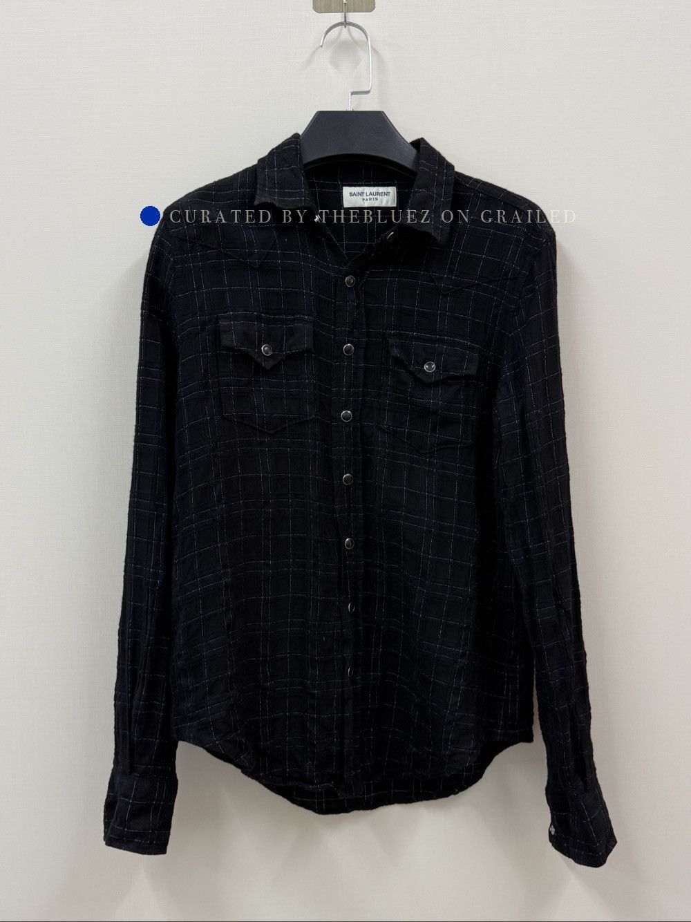 Saint Laurent Paris Black Check Western Shirt Size L Size US L / EU 52-54 / 3 - 1 Thumbnail