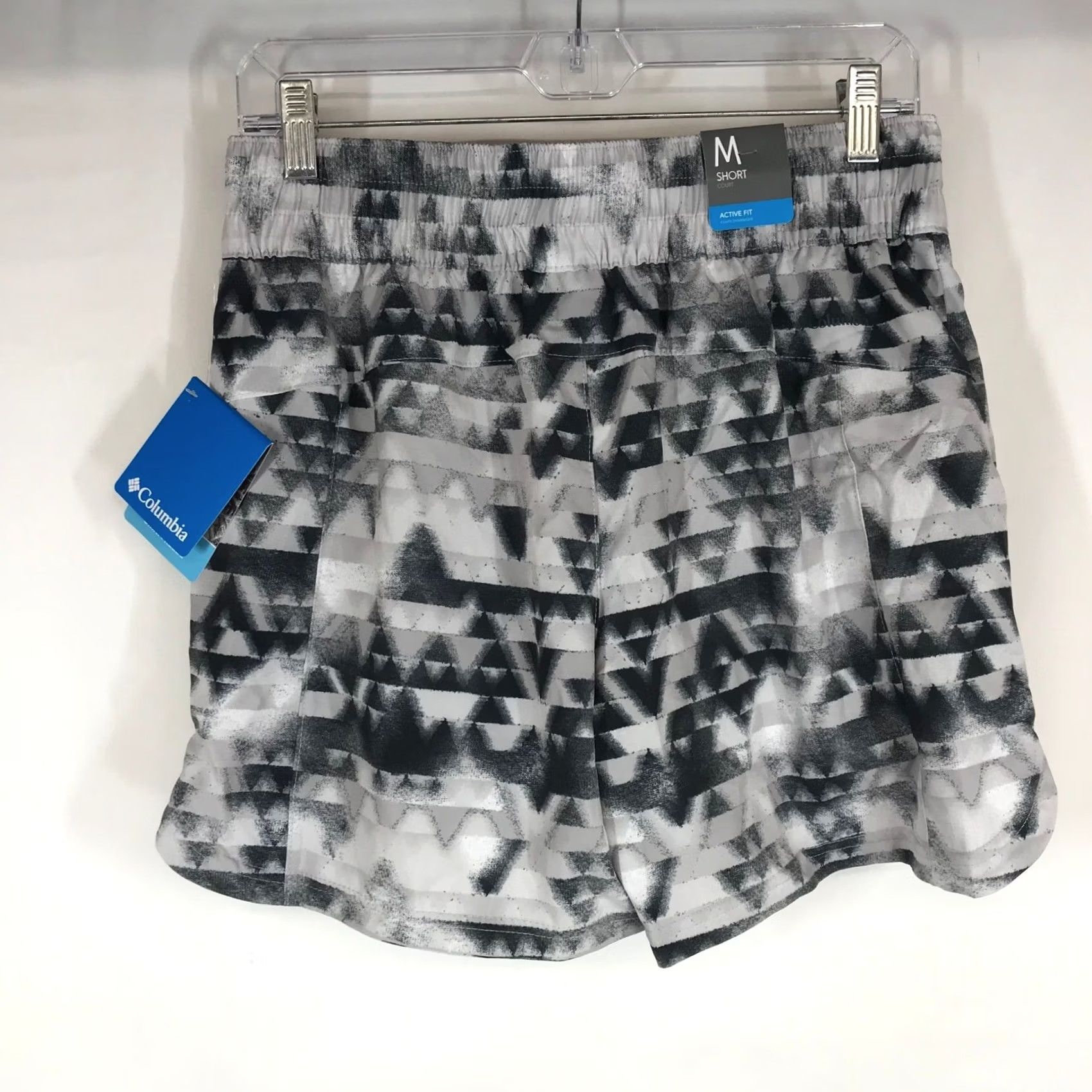 Triangl Columbia Omni-Freeze Active Shorts Black White Geometric Triangle Womens M Elastic Pockets Athletic Fit Geometric Southwest Outdoor Summer Spring Size 32" / US 10 / IT 46 - 6 Thumbnail