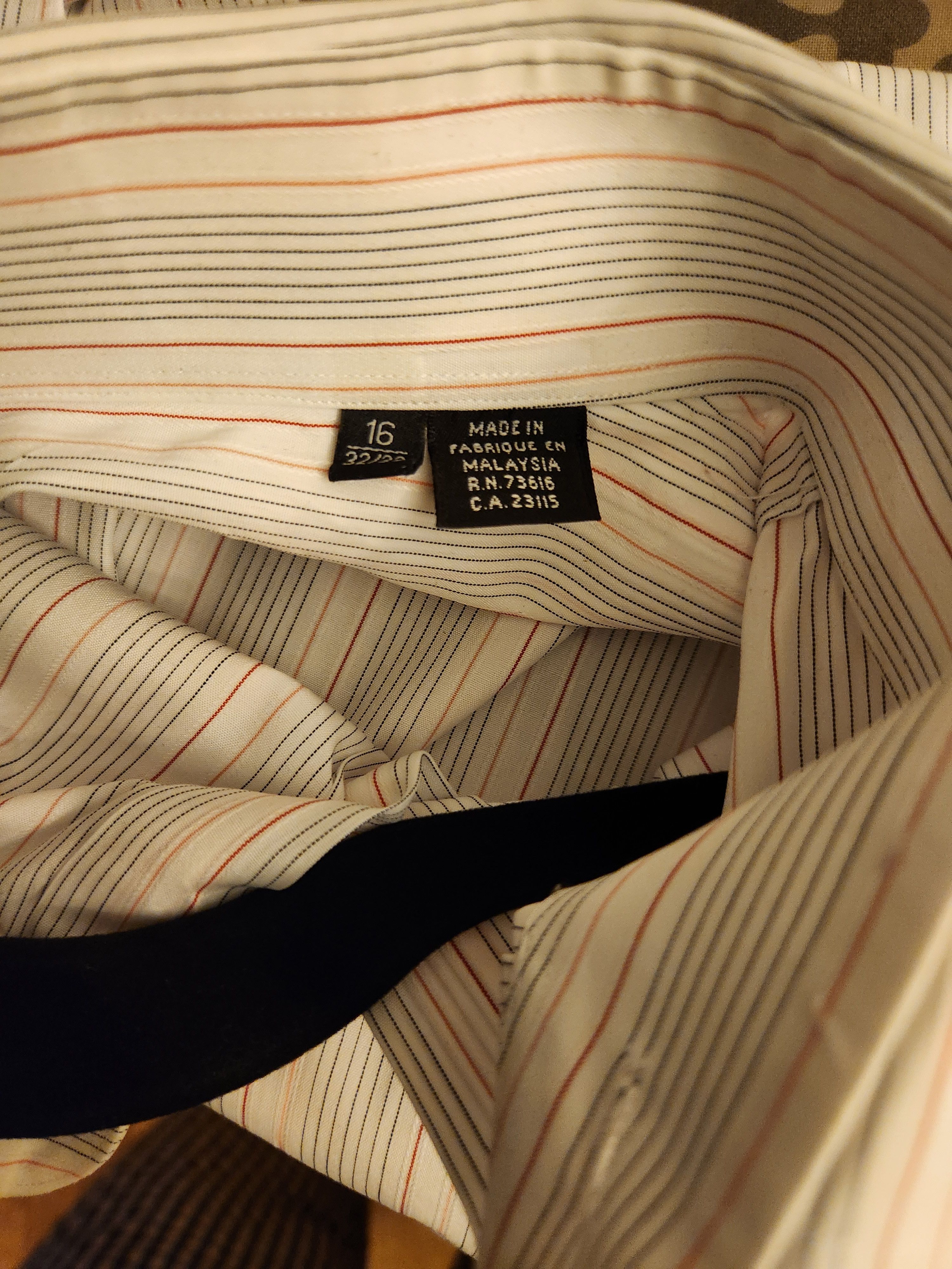 Hugo Boss Cotton Long Sleeve Red, White and Blue Striped Dress Shirt Size US L / EU 52-54 / 3 - 4 Thumbnail