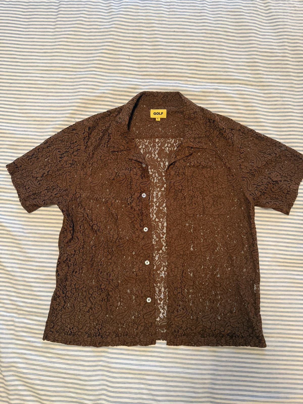 Golf Wang Golf Wang Brown Lace Paisley Button-Up Size US L / EU 52-54 / 3 - 1 Thumbnail