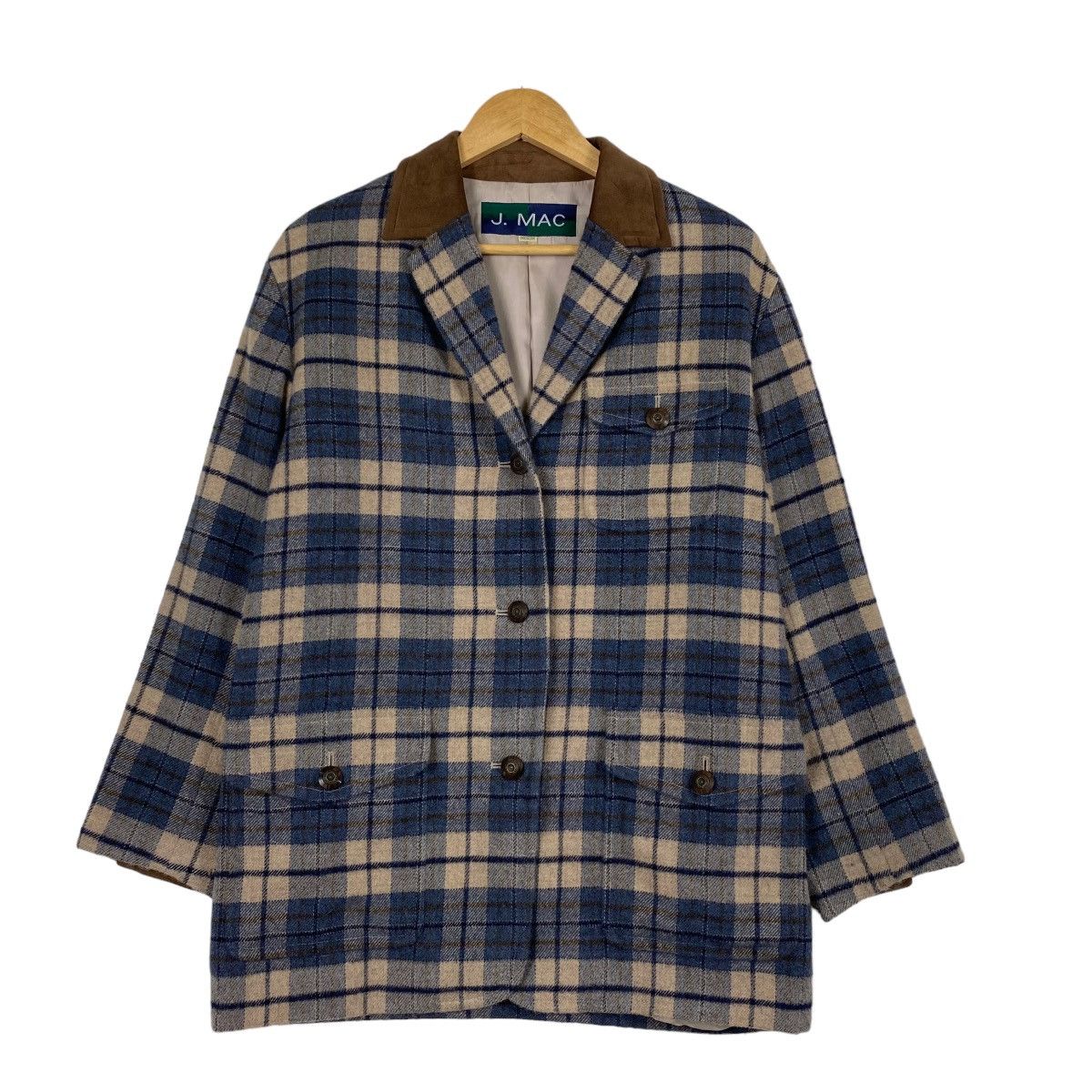 Japanese Brand J.MAC WOOLEN PLAID COAT JACKET Size US L / EU 52-54 / 3 - 1 Thumbnail