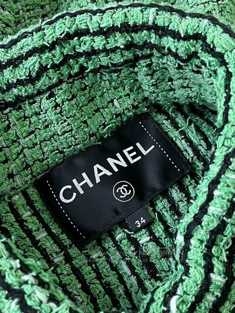 Chanel Chanel Green woven two-pocket jacket Size XXS / US 00 / IT 34 - 6 Thumbnail
