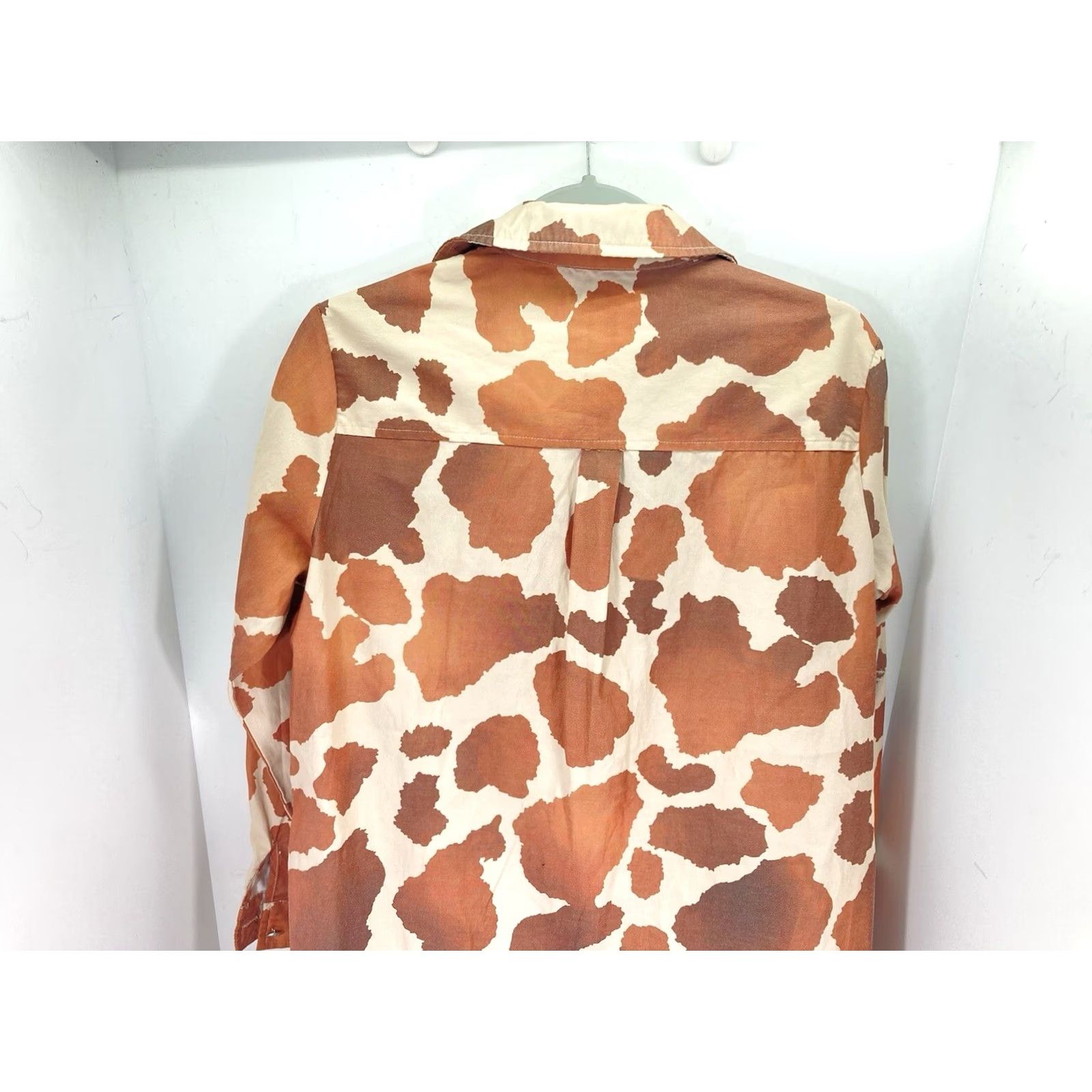 Lucky Brand Lucky Brand Tunic Shirt Women Small Brown Giraffe Print Button Long Sleeve Western Size S / US 4 / IT 40 - 7 Thumbnail