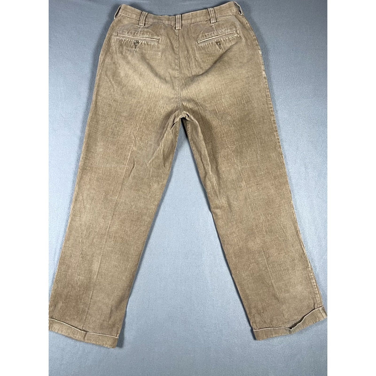 Croft & Barrow Croft & Barrow Pants Mens 33x32 Brown Corduroy Pleated Casual Classic Fit Size US 33 - 3 Thumbnail