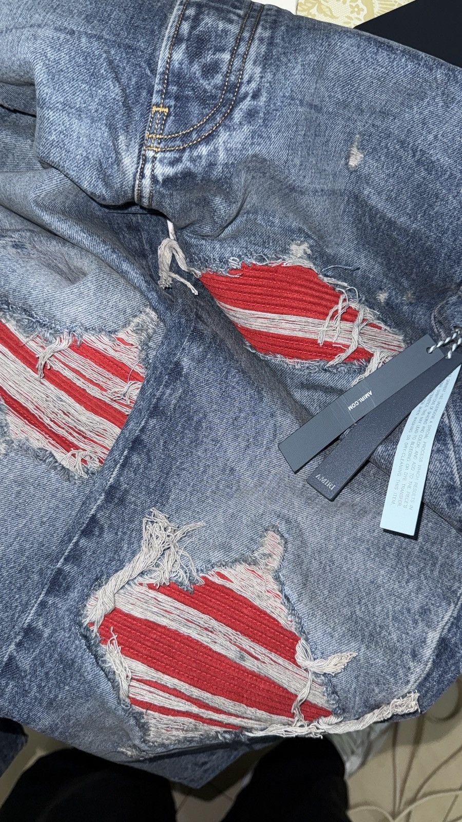 Amiri Amiri MX1 Straight-Leg Panelled Distressed denim Jeans Size US 30 / EU 46 - 3 Thumbnail