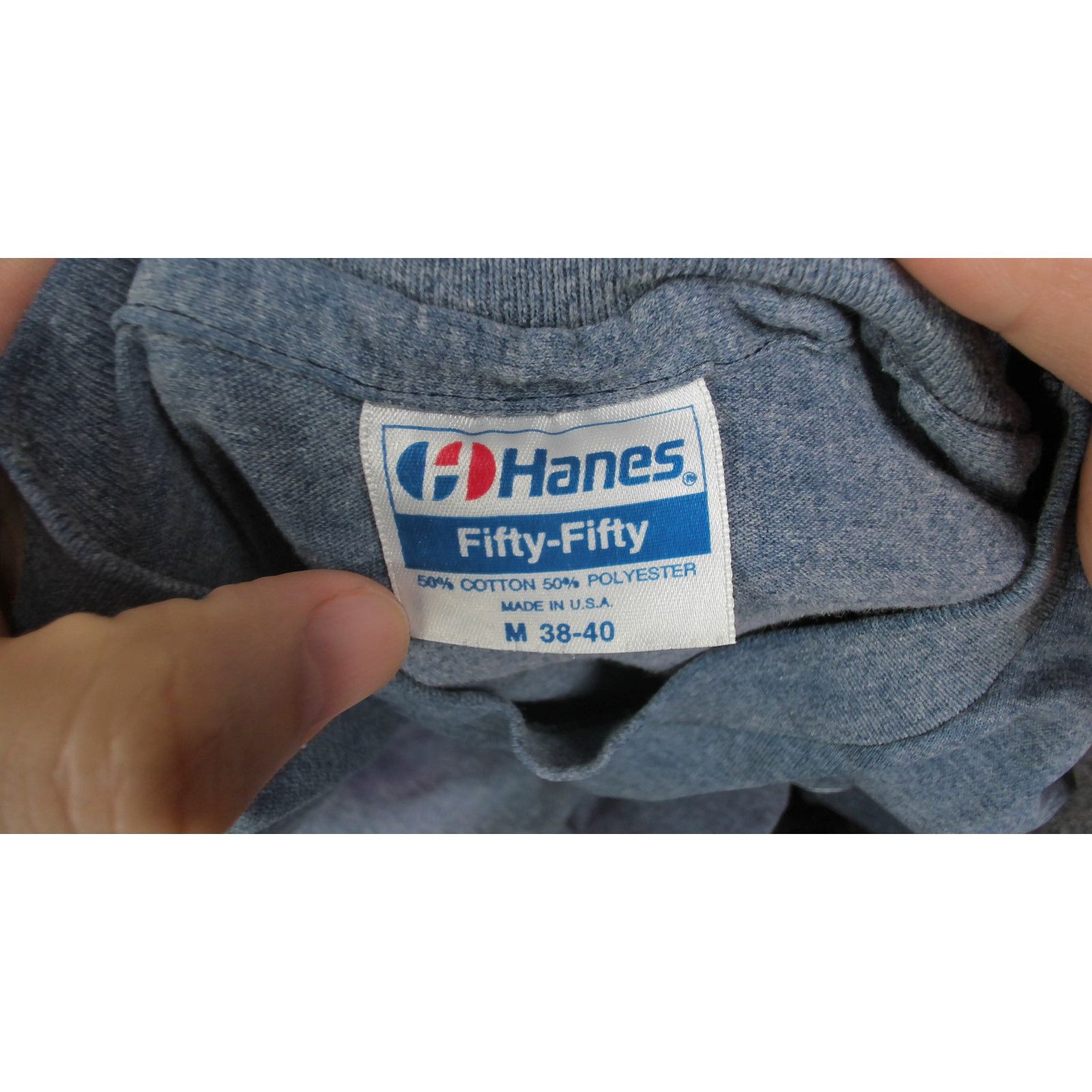 Hanes Hanes 80s Blue Bar Single Stitch Tie-Dye Darts Tee Slim M Size US M / EU 48-50 / 2 - 5 Thumbnail