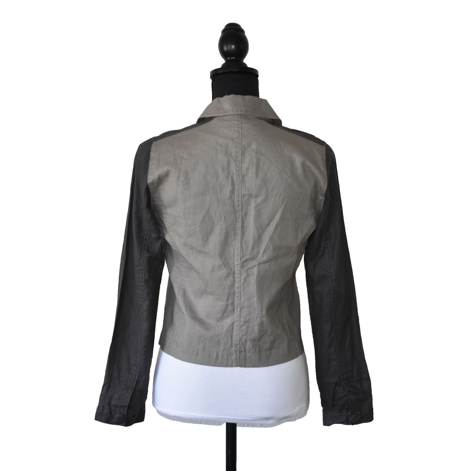 Eileen Fisher EILEEN FISHER Coated Organic Linen Petite Moto Jacket Sz PS Size XS / US 0-2 / IT 36-38 - 5 Thumbnail