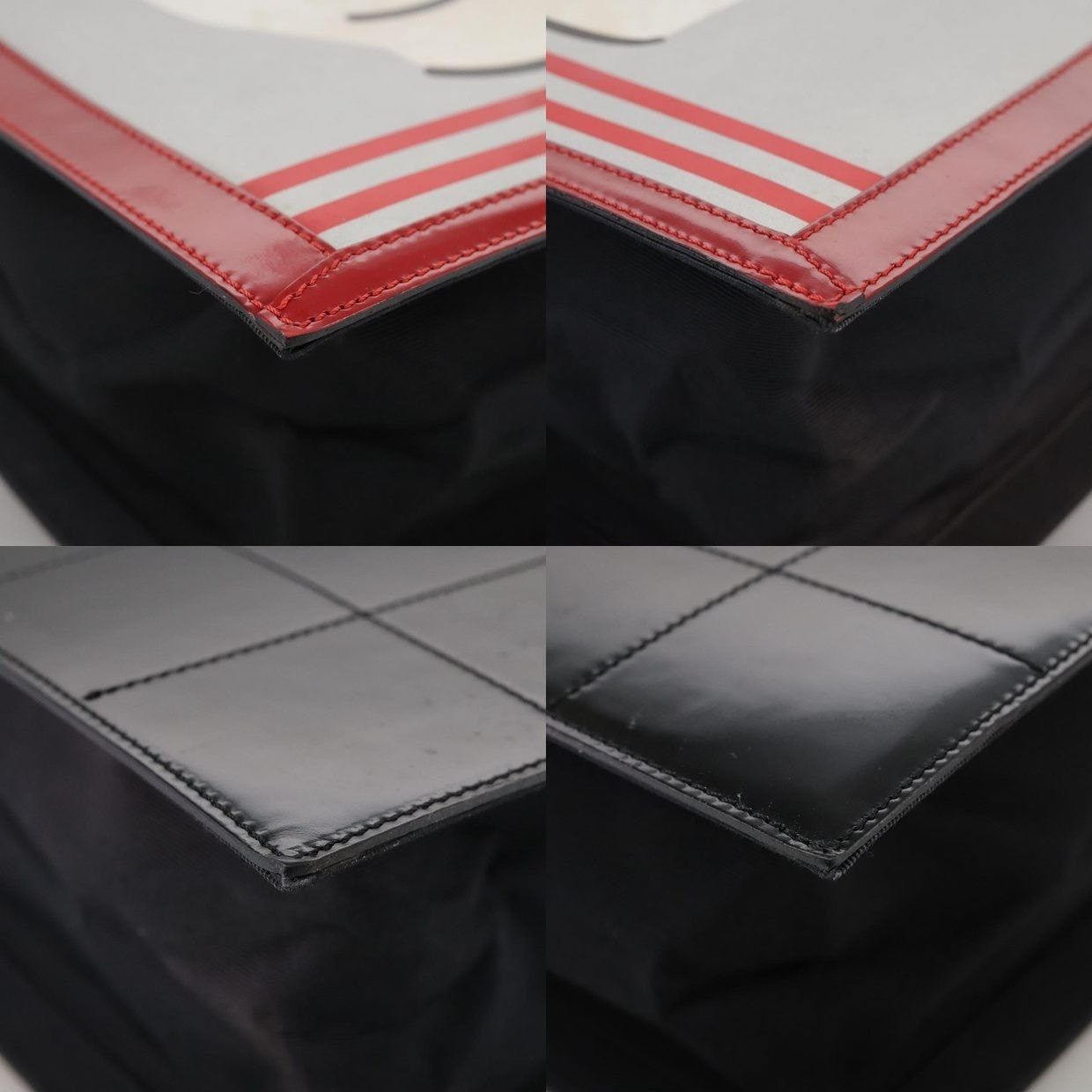 Chanel Chanel Leather Mademoiselle Choco Bar Line Tote Bag Red Size ONE SIZE - 6 Thumbnail