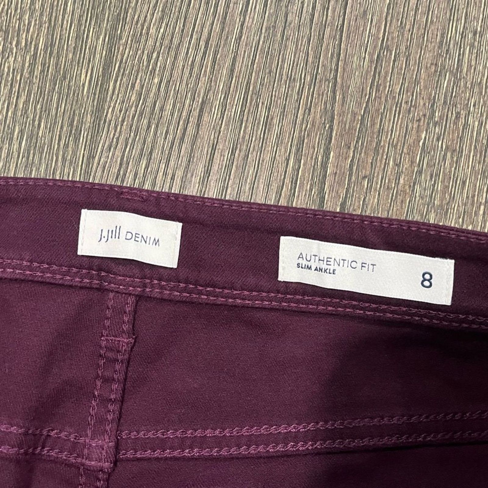 Vintage NWOT J. Jill Denim Slim Ankle Jeans Authentic Fit Red Size 8 Size 30" / US 8 / IT 44 - 2 Thumbnail