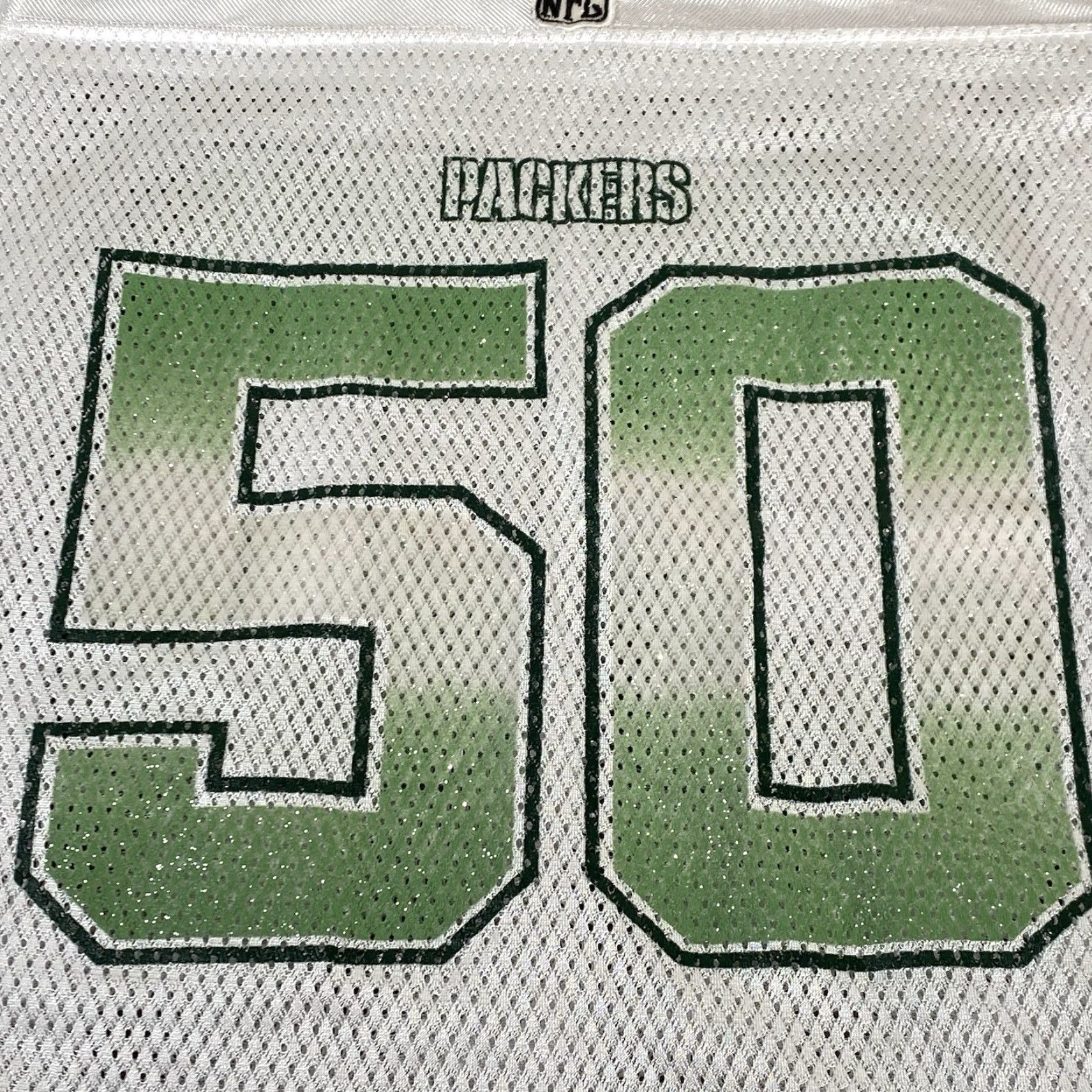 Reebok Womens Green Bay Packers Jersey #50 AJ Hawk Glitter Reebok NFL White S Whites Unisex Adults Jerseys 50s Gift Size S / US 4 / IT 40 - 3 Thumbnail