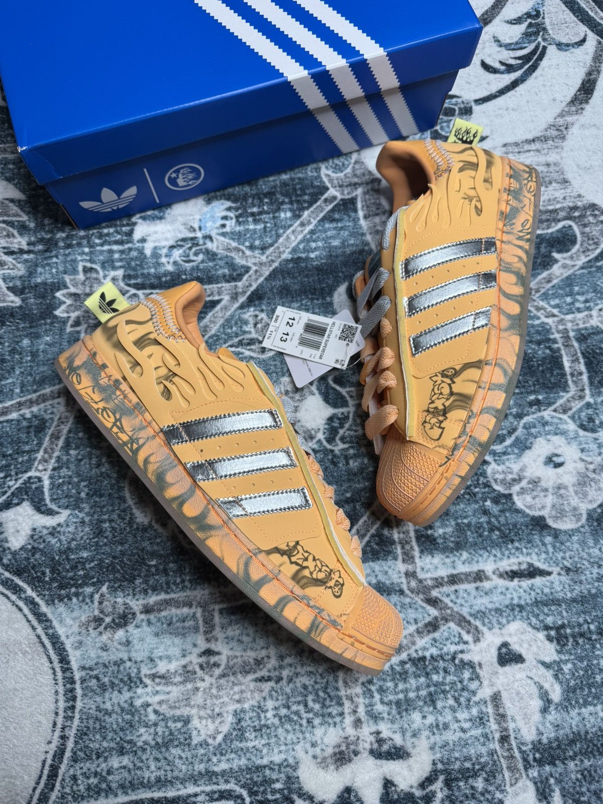Adidas × HELLSTAR Hellstar x Adidas Superstar “Hazy Orange” Size US 12 / EU 45 - 2 Thumbnail