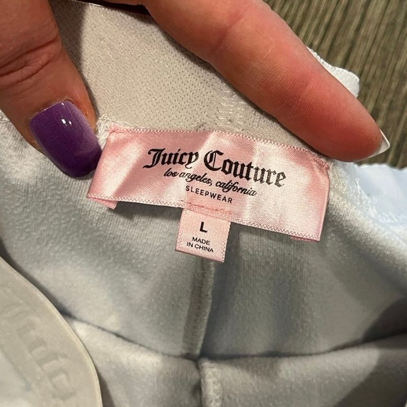 Juicy Couture Juicy Couture Sleepwear Shorts OG Big Bling Logo White Sz L Size 27" / US 4 / IT 40 - 2 Thumbnail