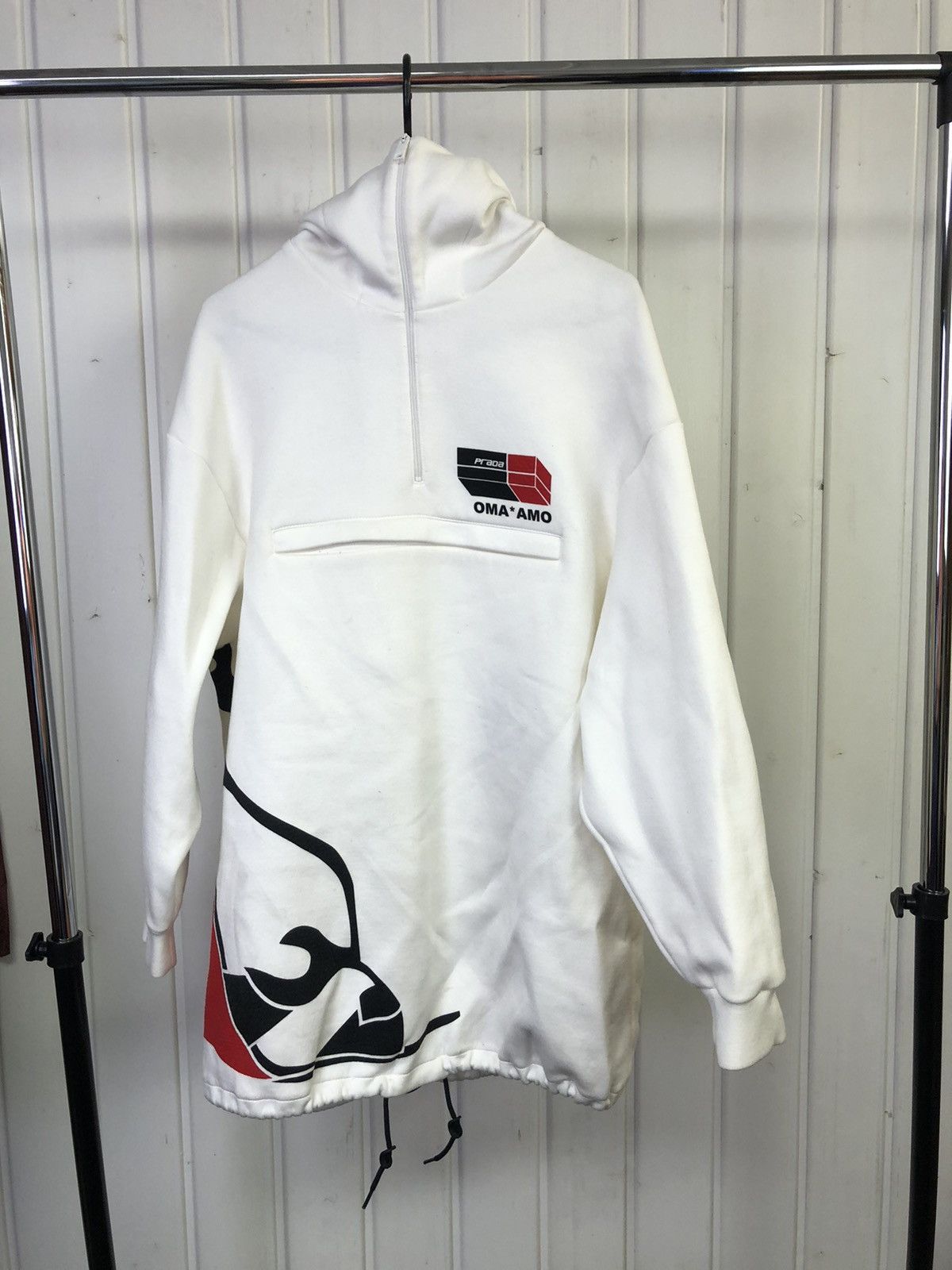 Prada PRADA Oma amo rubber logo flame high heels hoodie | Grailed